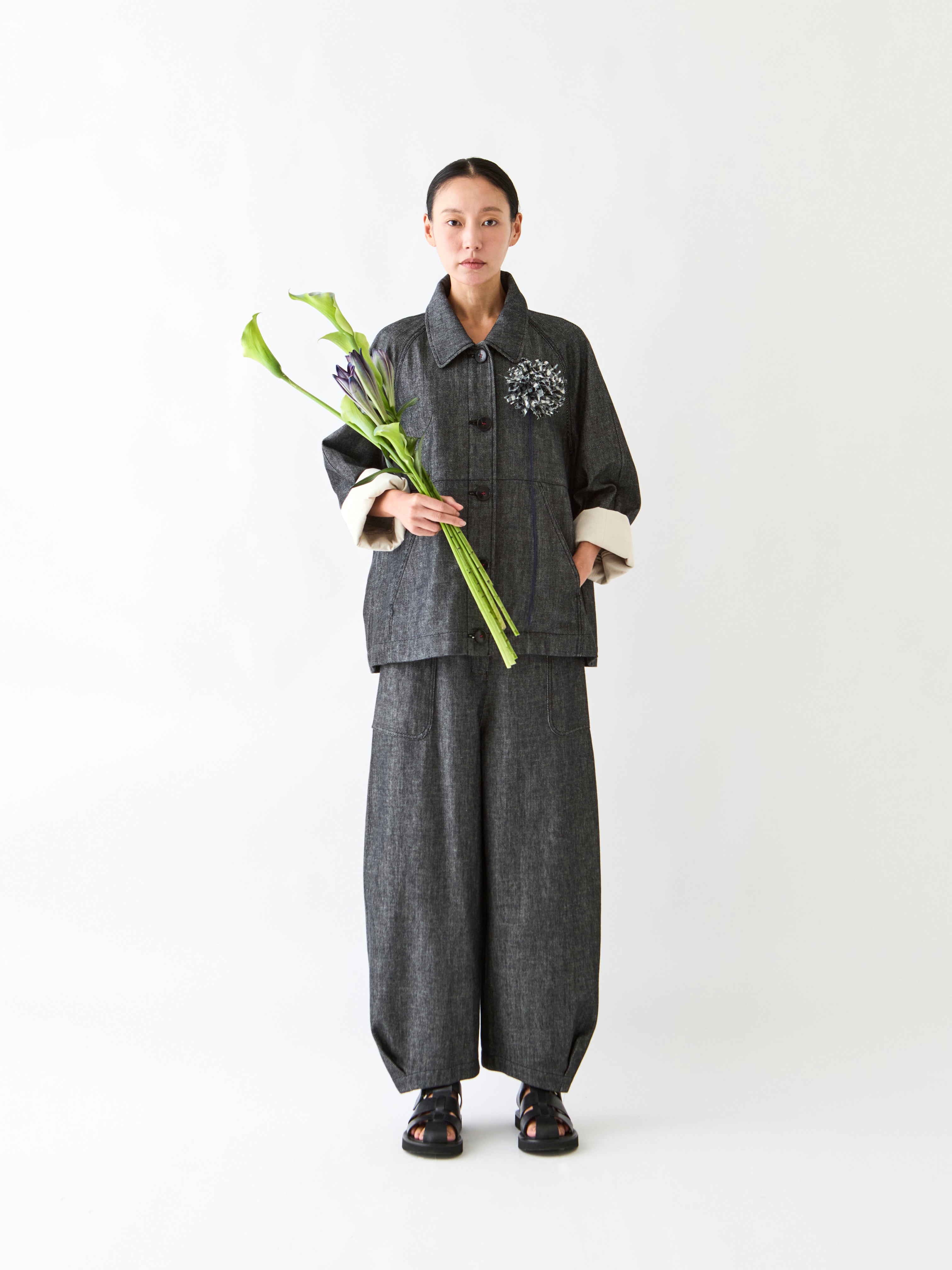 PC090 DENIM BARREL PANT DARK BLUE
