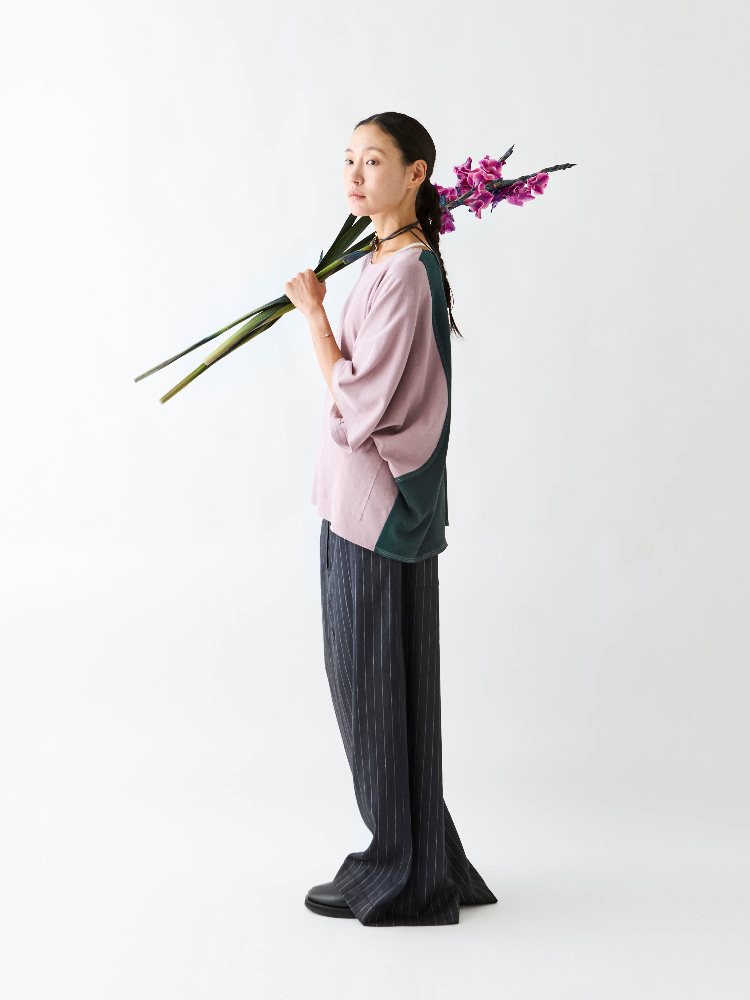 TC010 T-SHIRT ROSE/GREEN