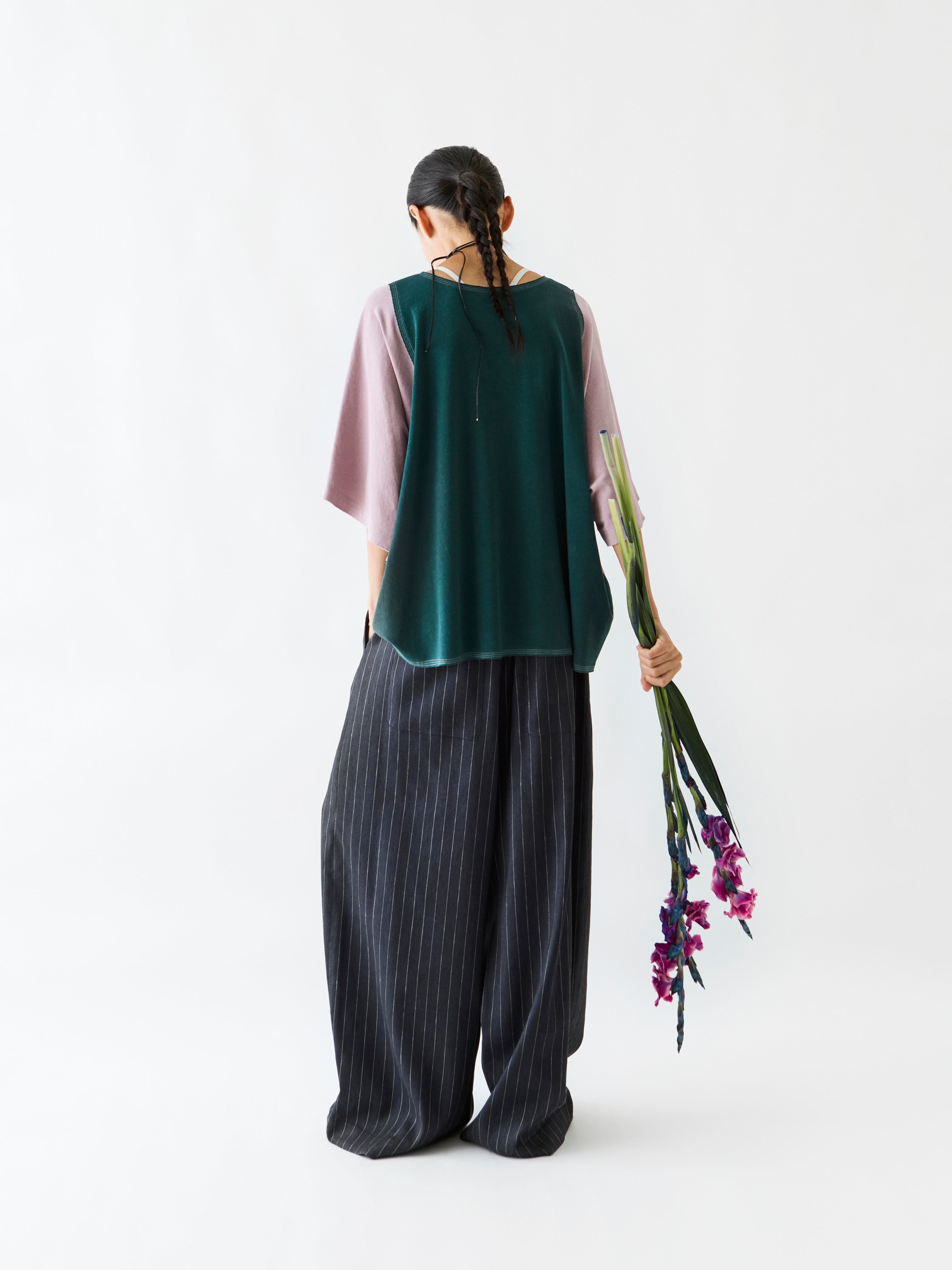 TC010 T-SHIRT ROSE/GREEN