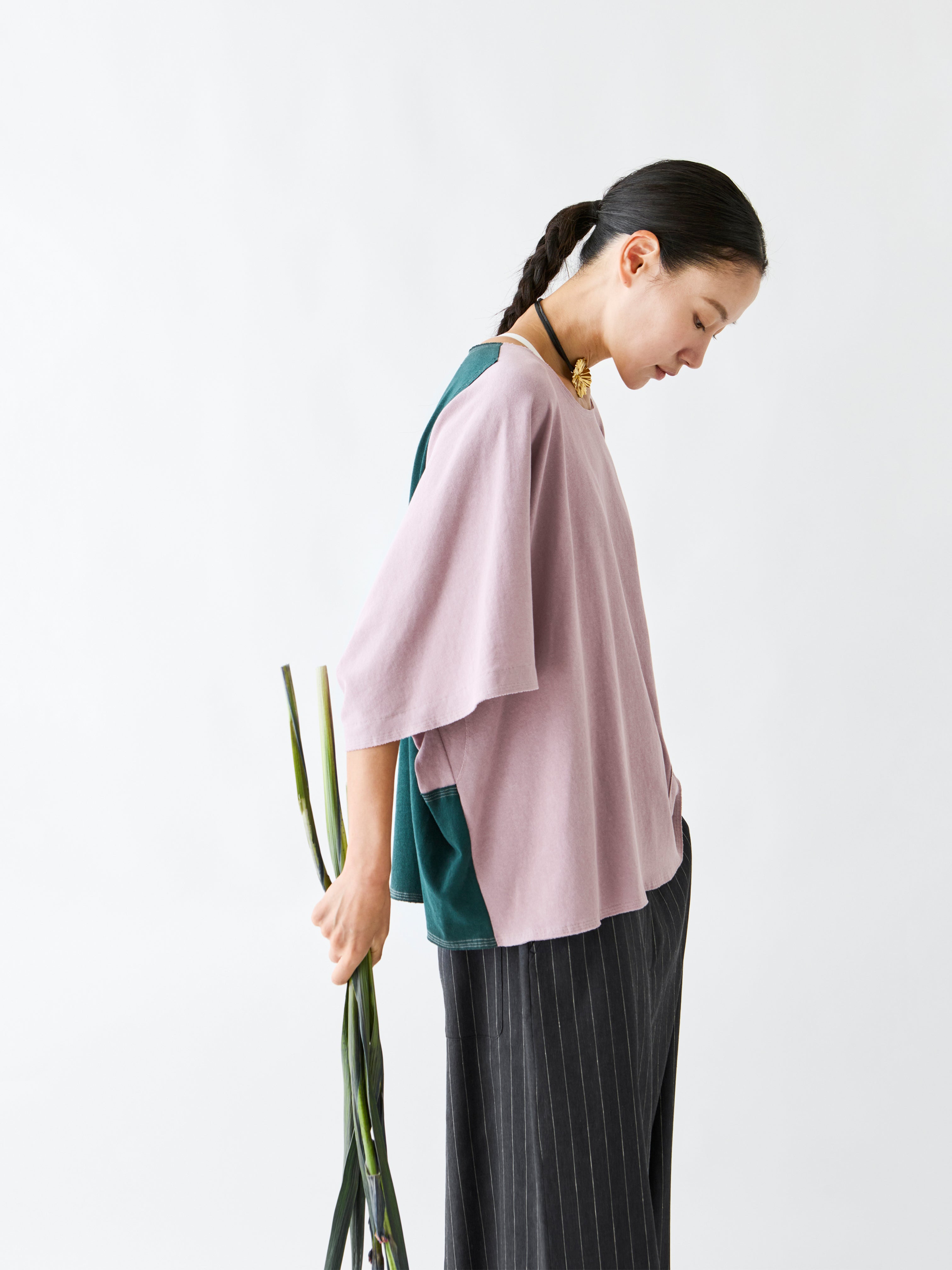 TC010 T-SHIRT ROSE/GREEN