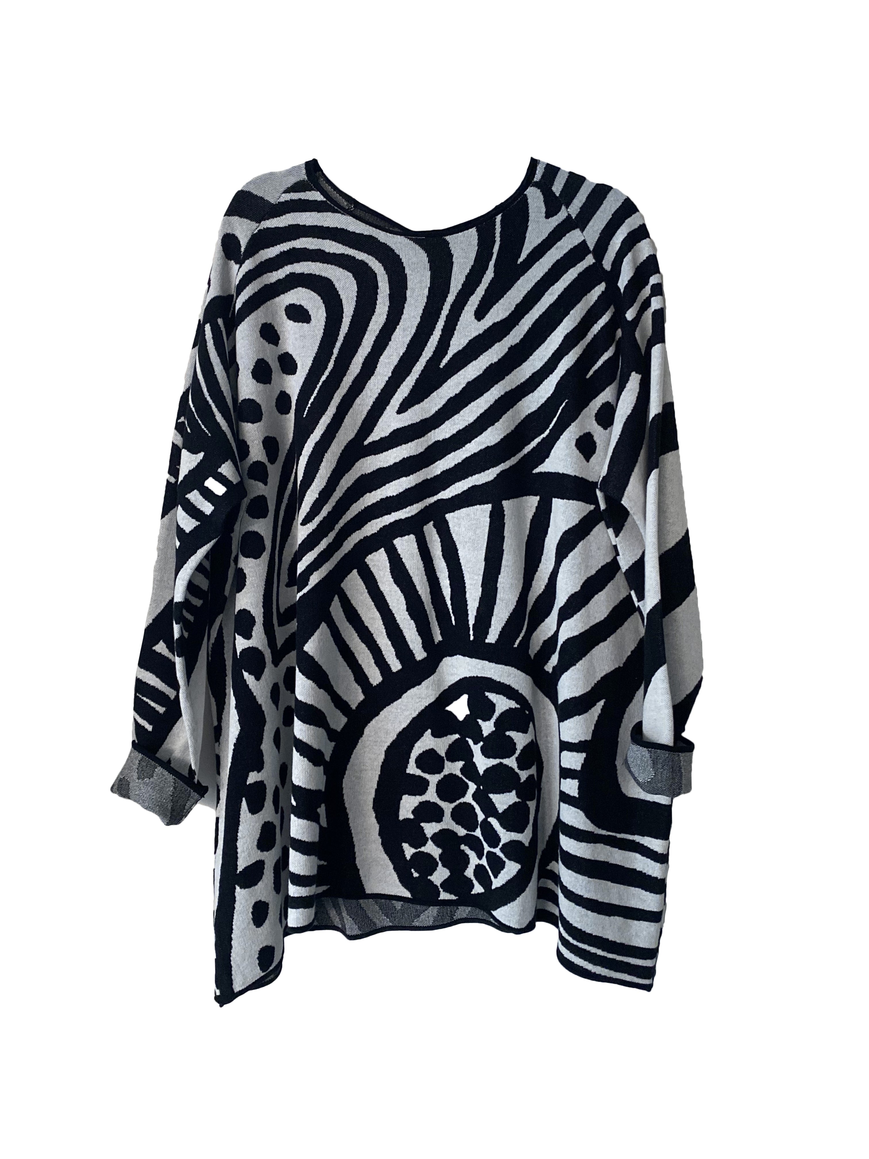 KNIT TUNIC BLACK JACQUARD
