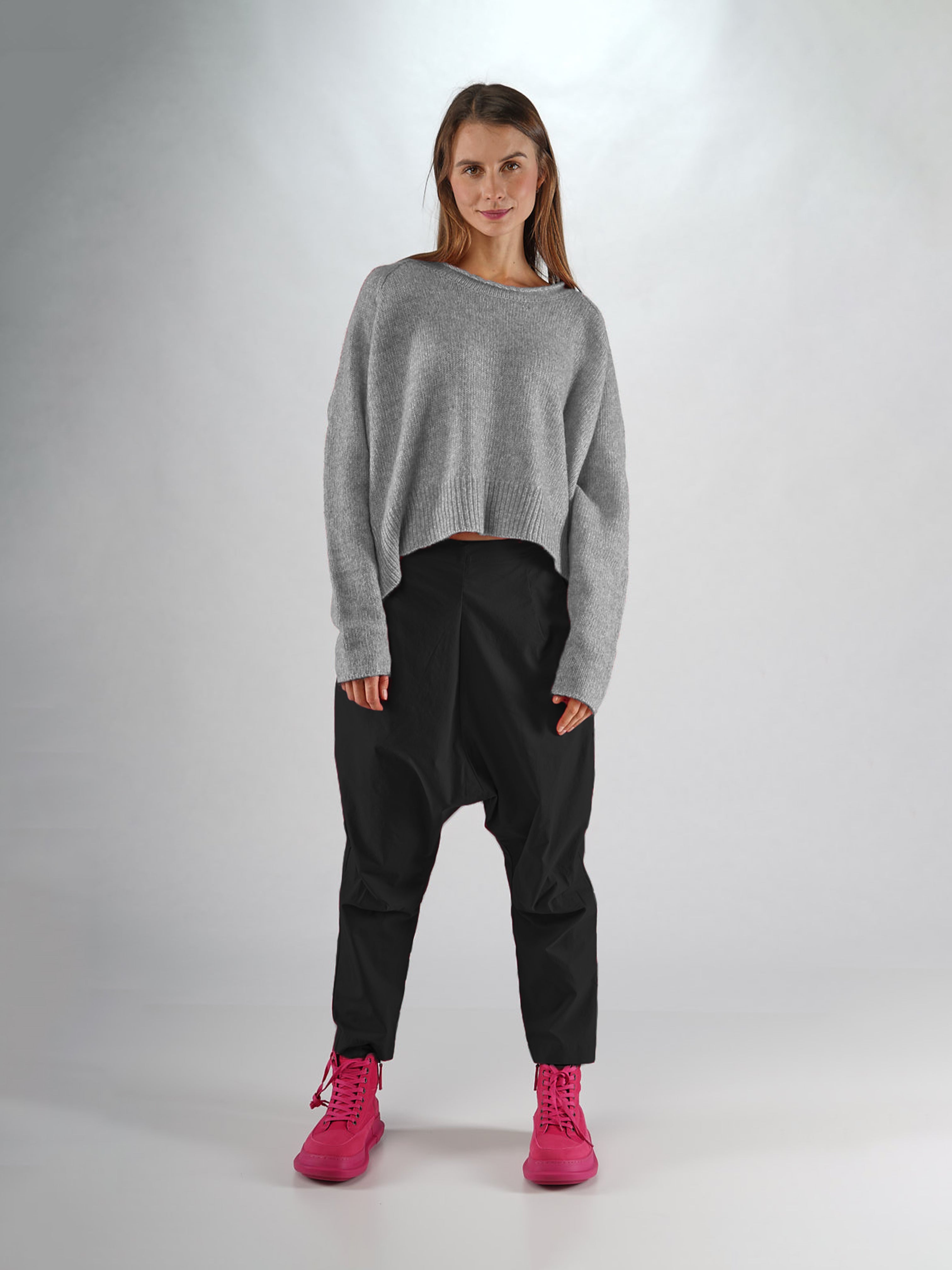 CROPPED KNIT LIGHT GREY