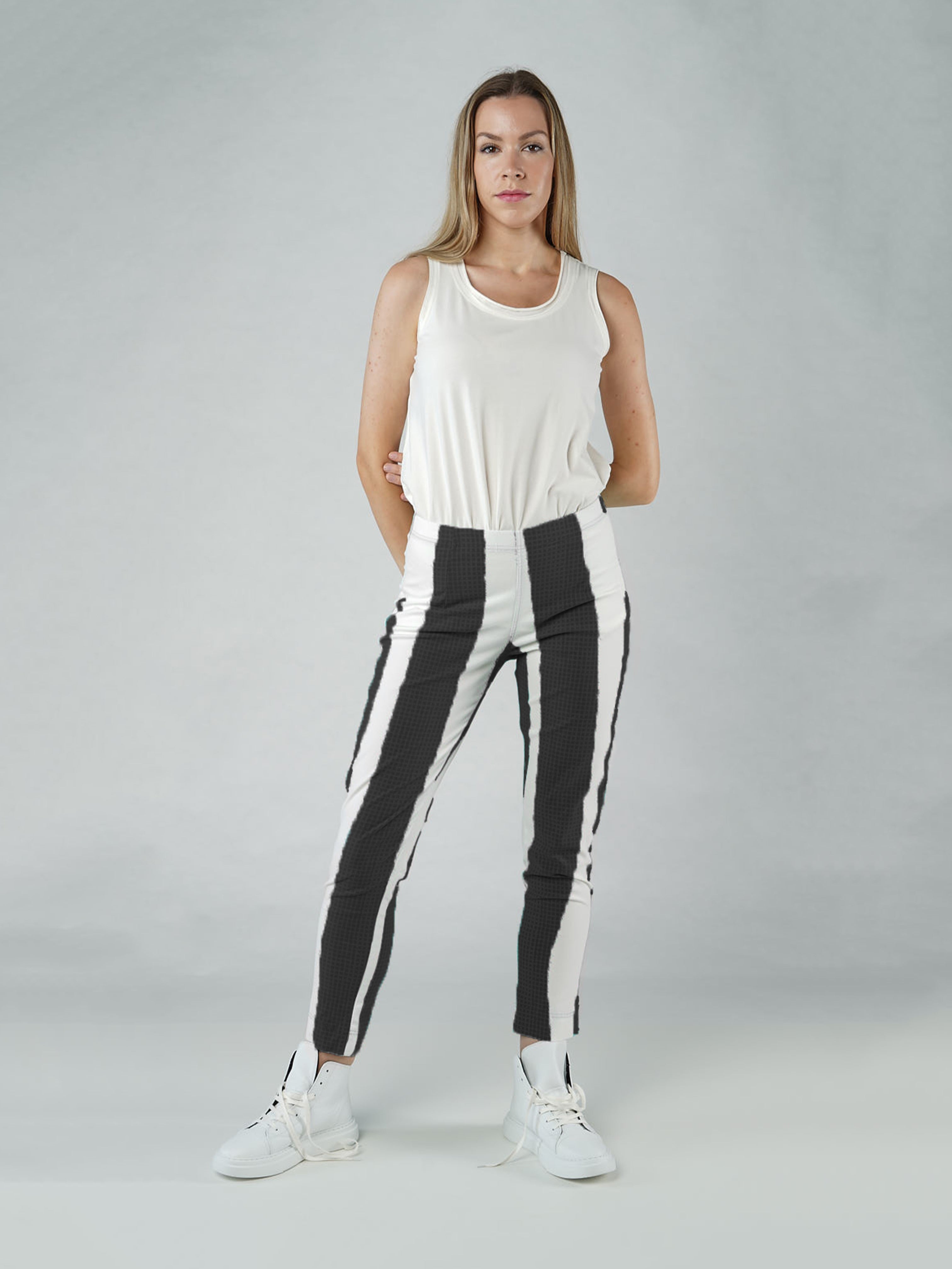 ABSTRACT STRIPE PANT BLACK PRINT