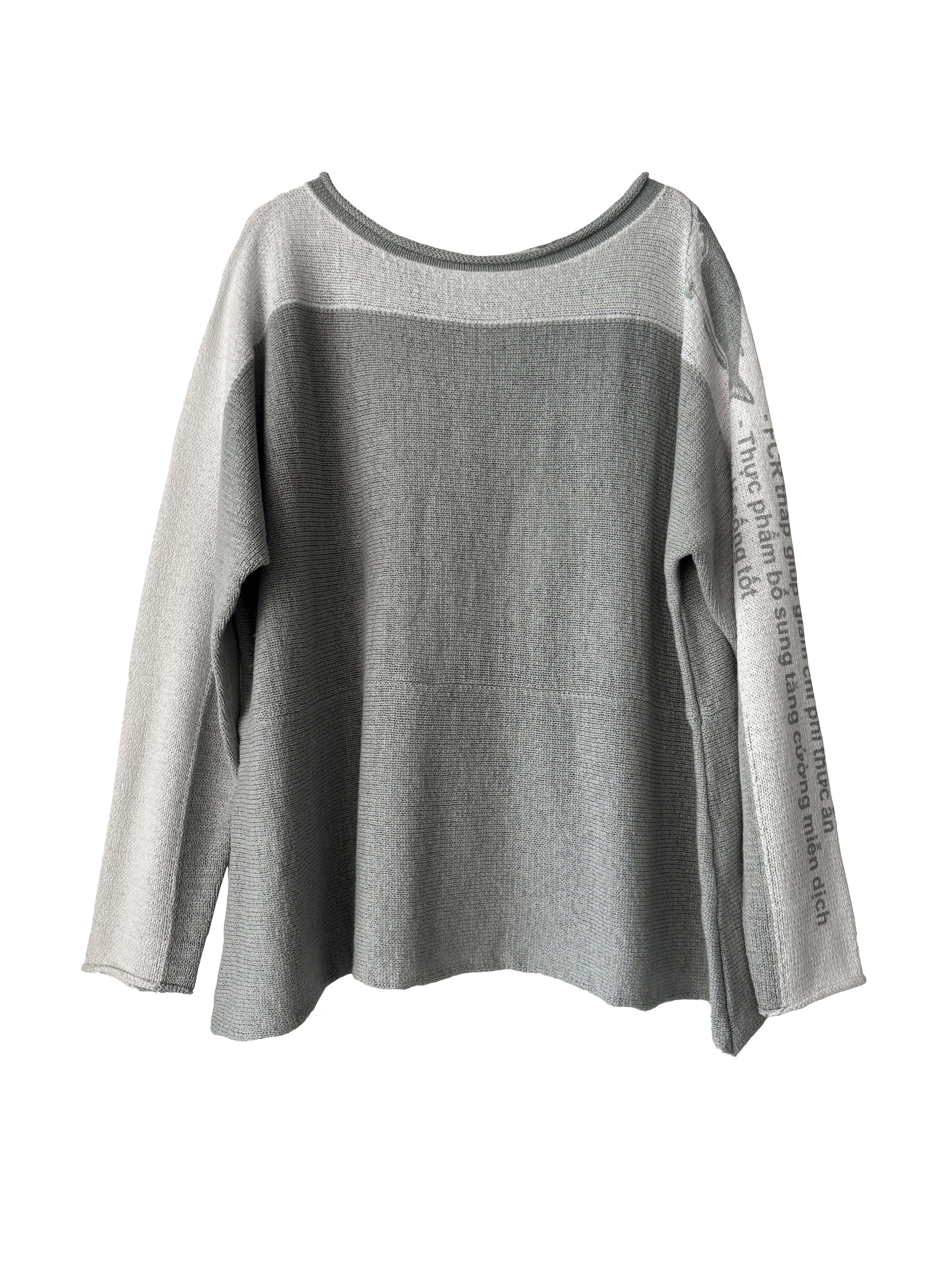 KNIT GREY PRINT