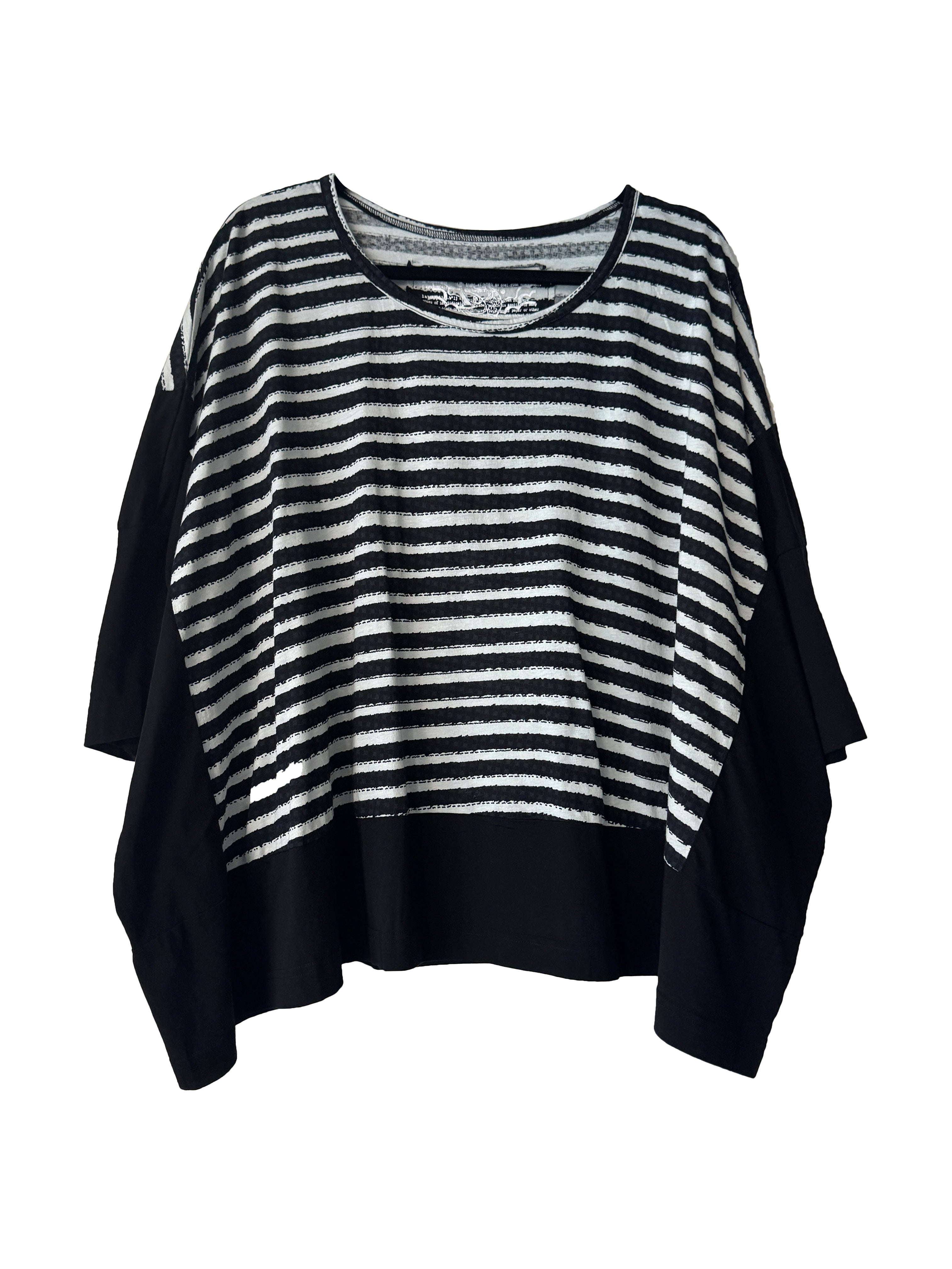 RELAXED STRIPE TEE BLACK