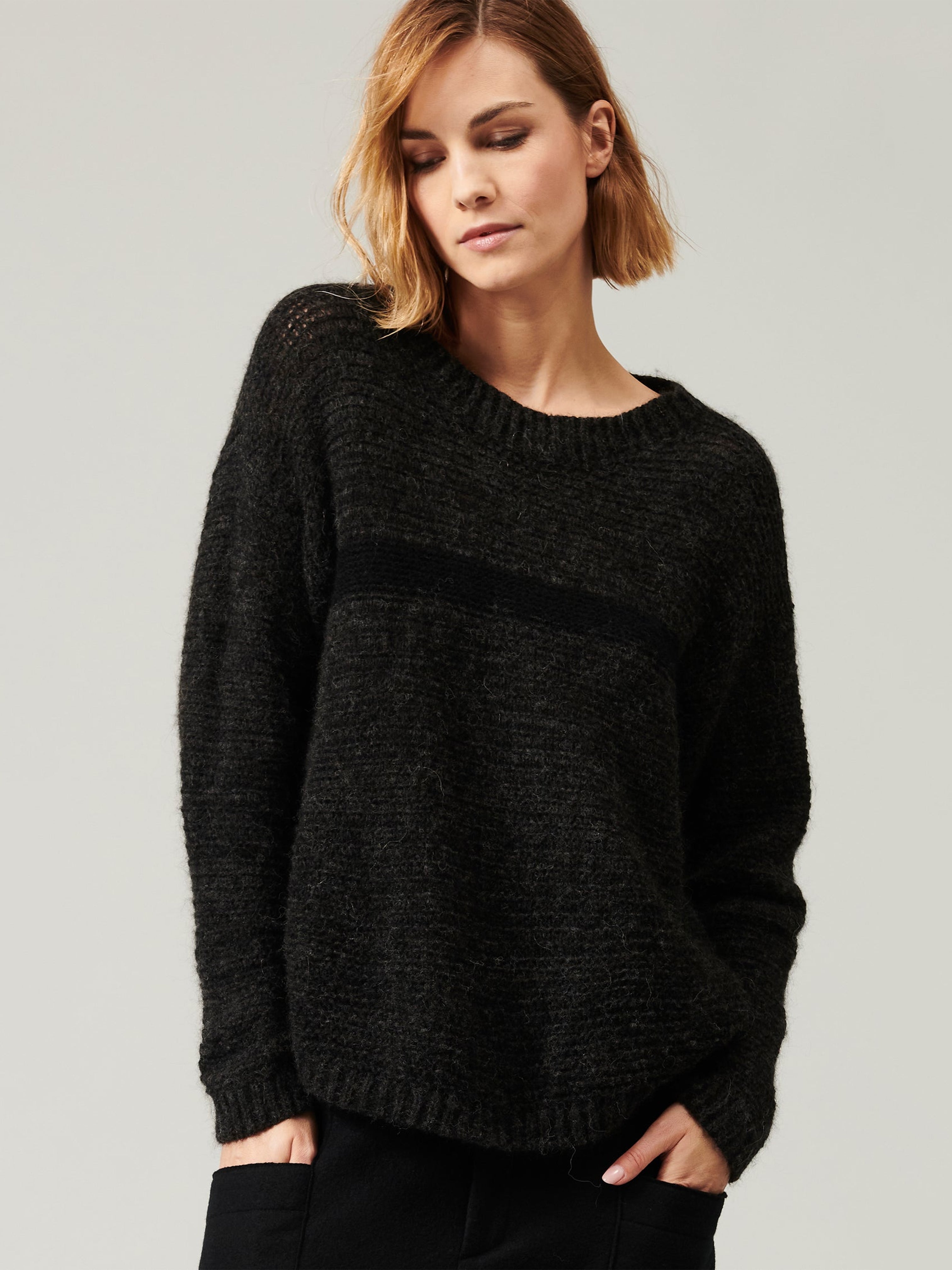 TWO TONE KNIT ANTHRACITE