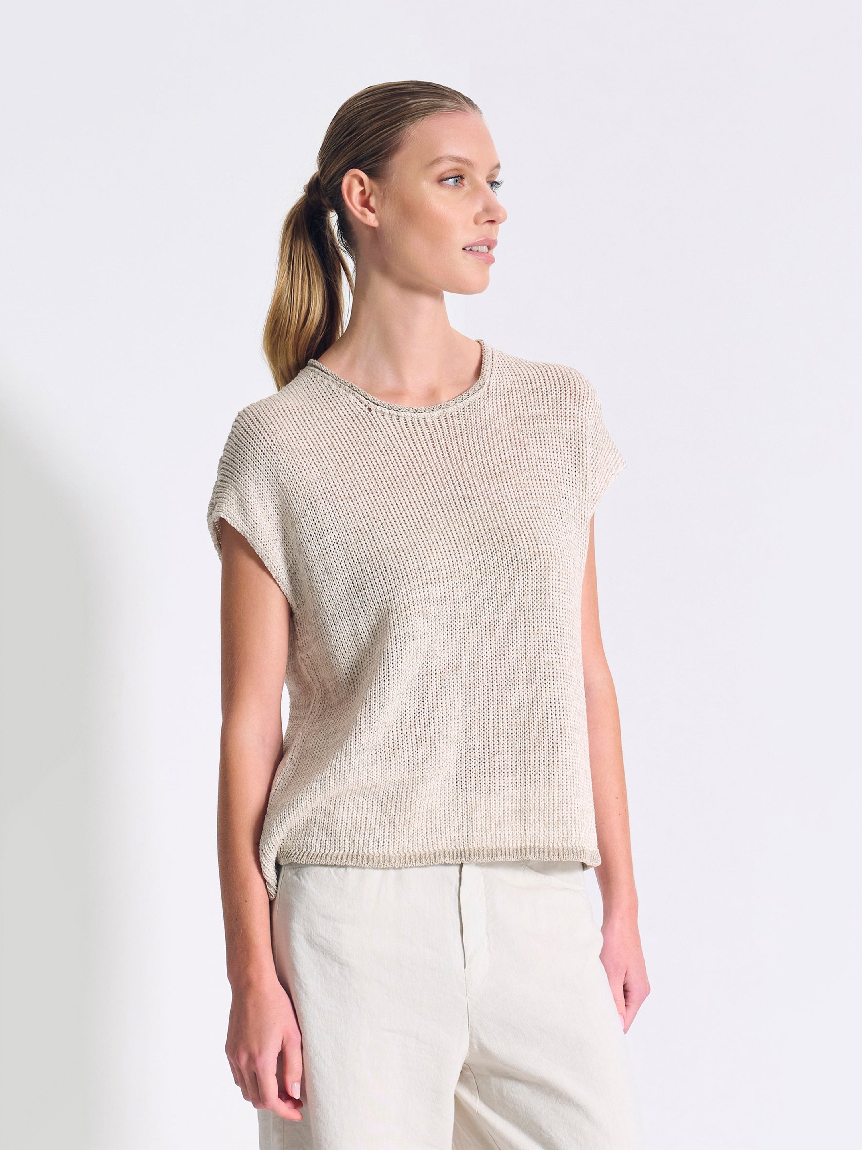 CAP SLEEVE KNIT TOP ROPE
