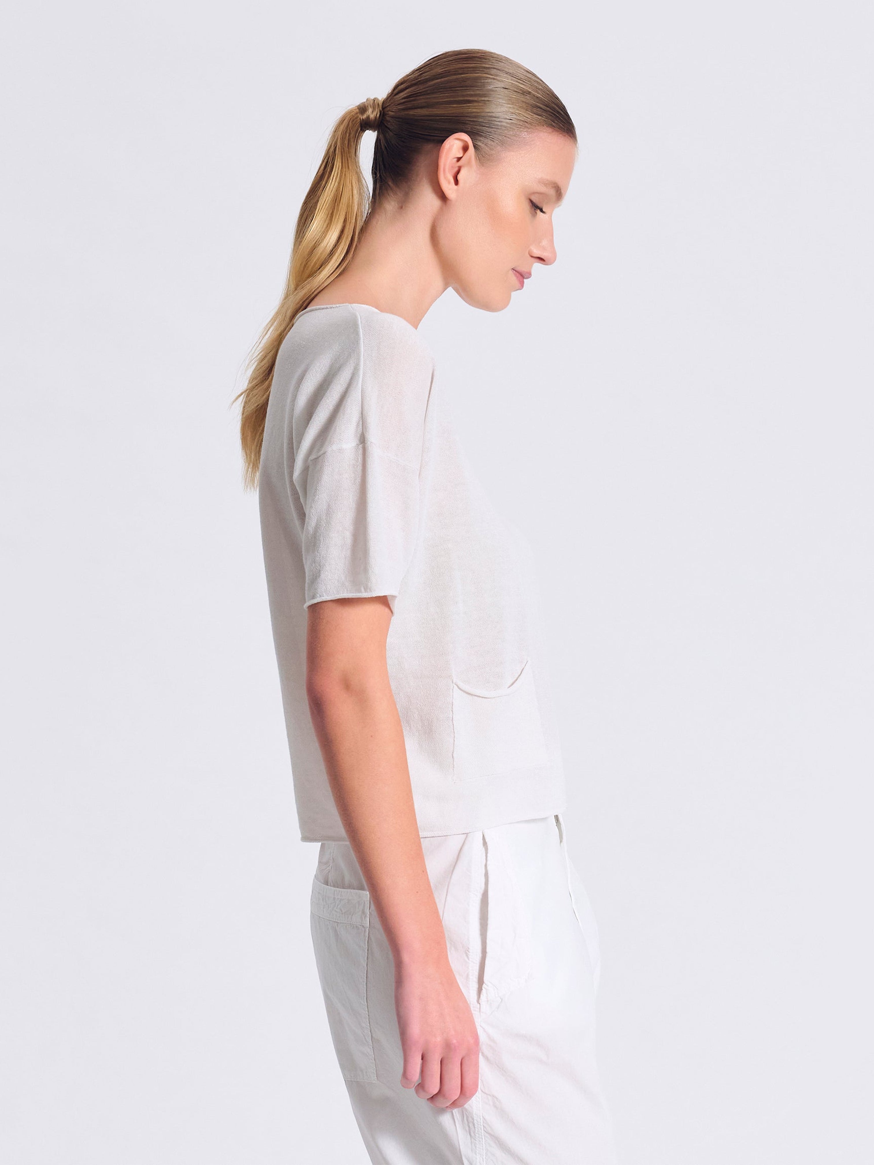 KNIT TEE CHALK