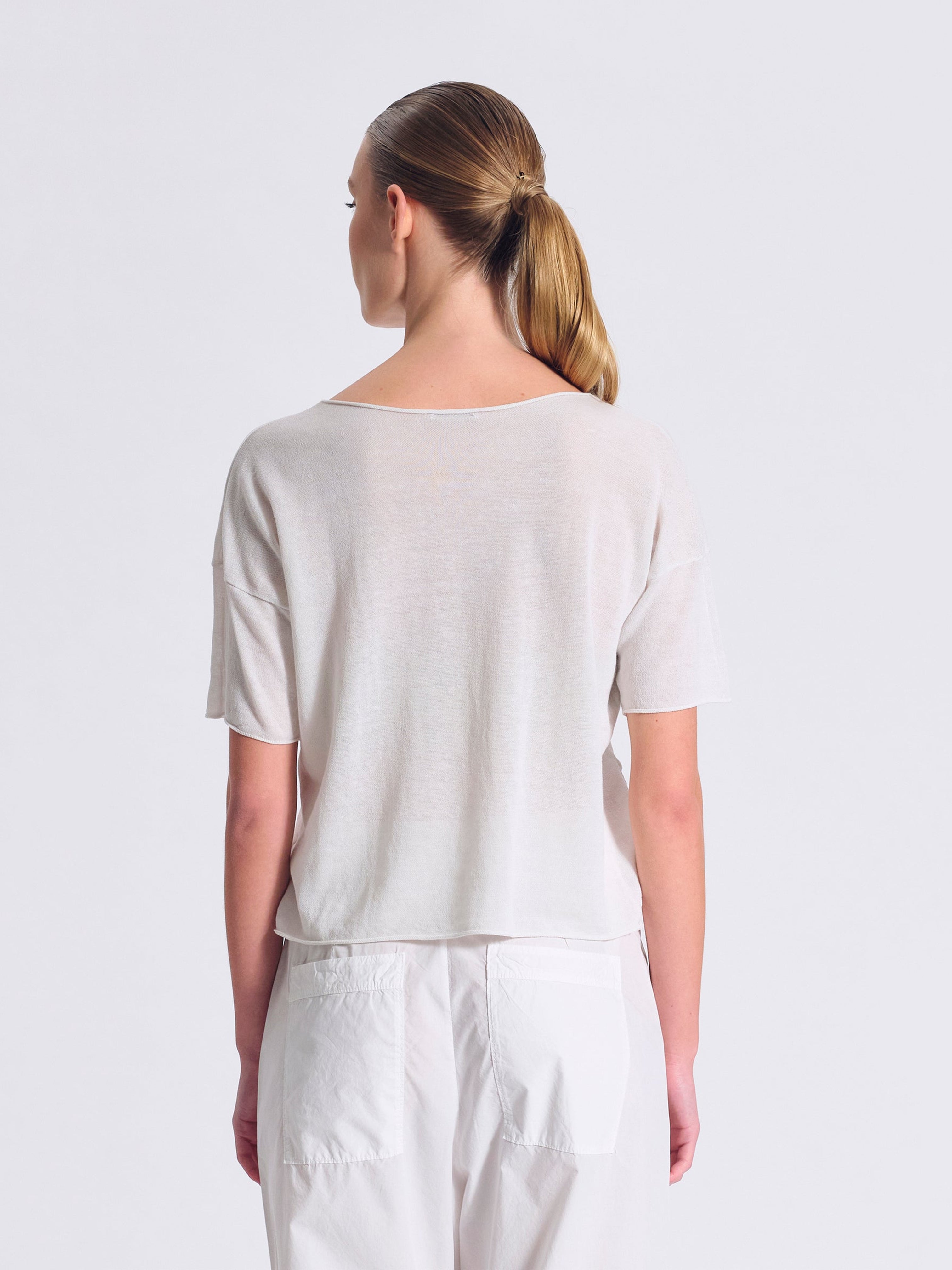 KNIT TEE CHALK
