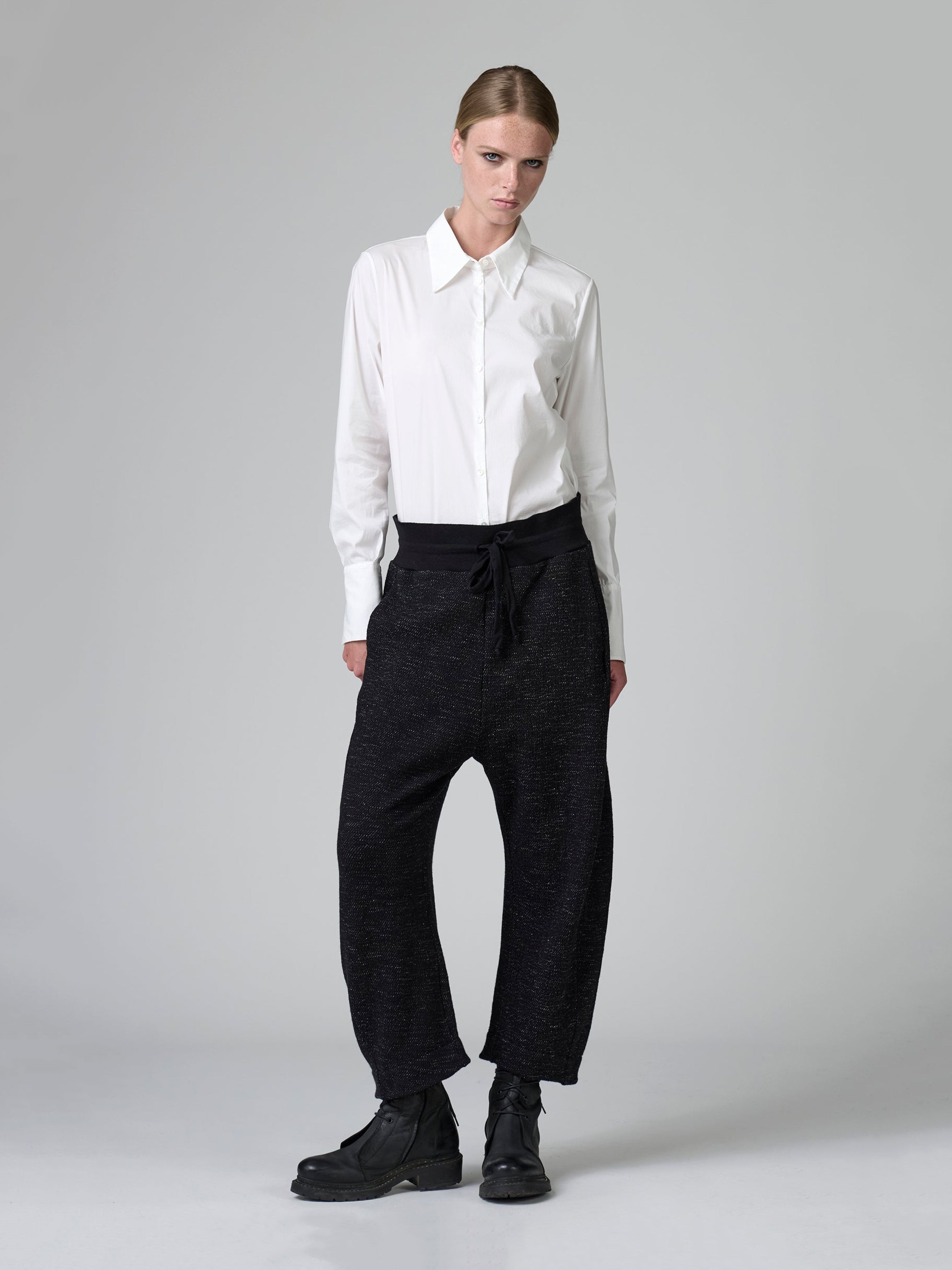 FLECK WOOL PANT BLACK