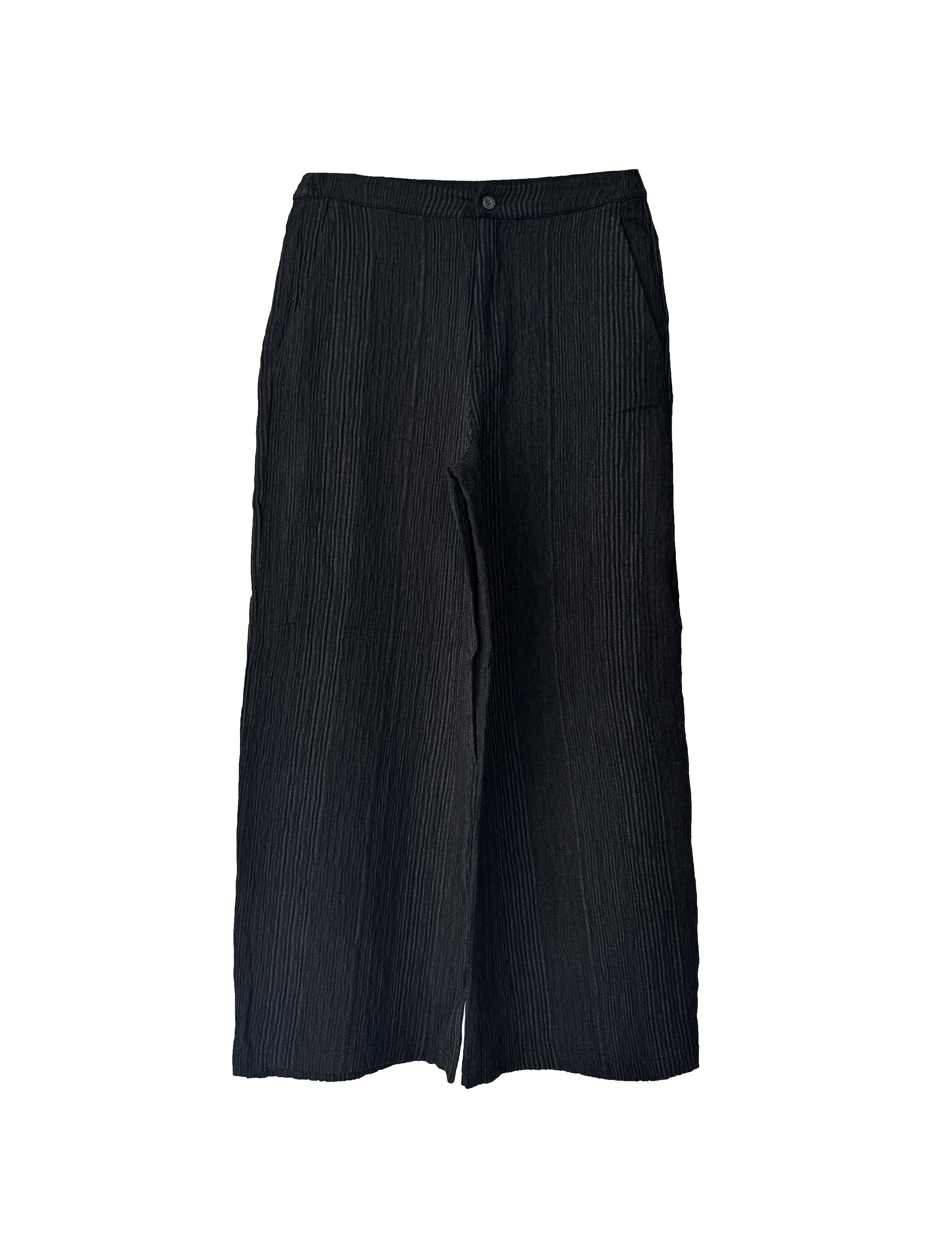 EMBOSSED PINSTRIPE PANT BLACK