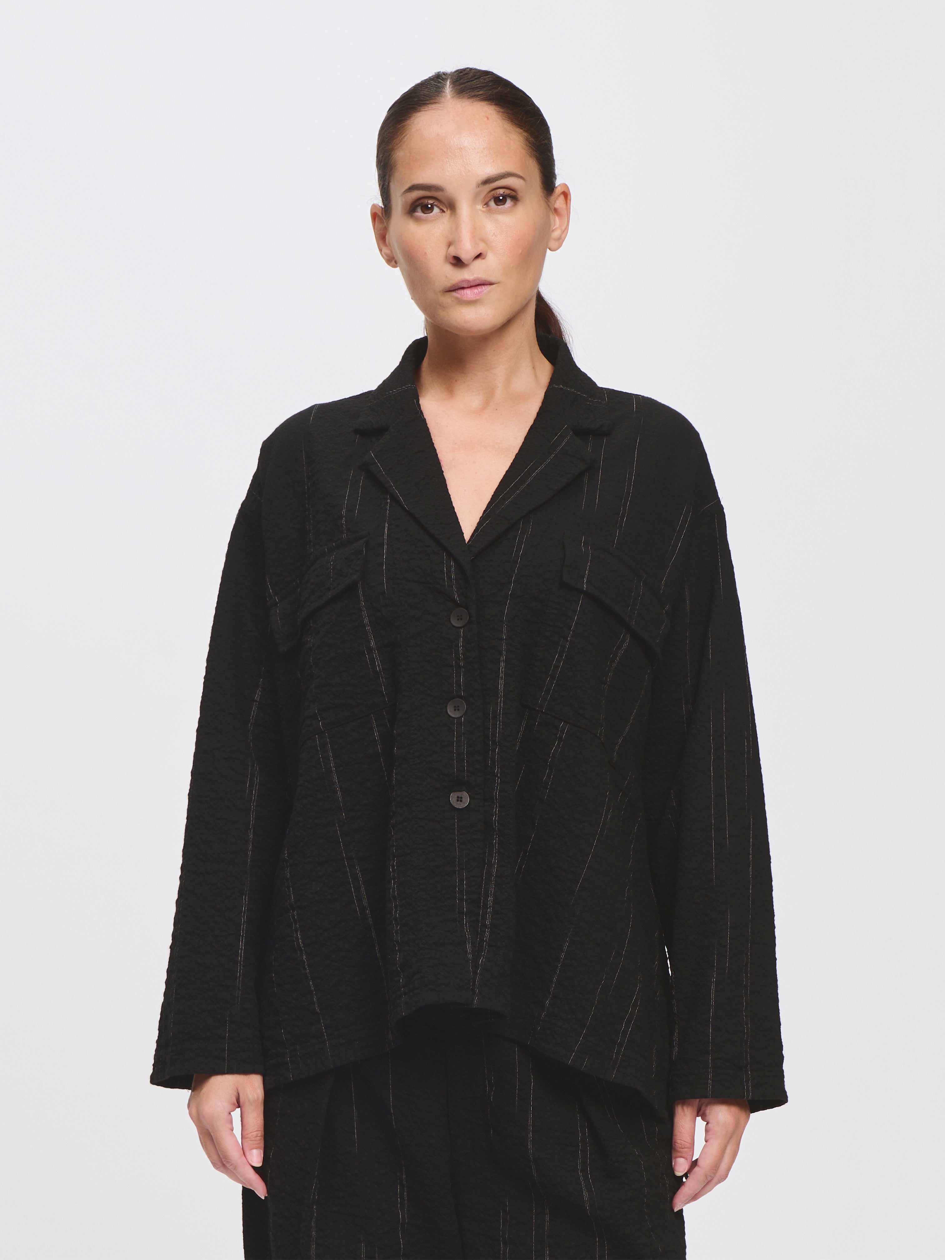 JACKET PENCIL STRIPE BLACK