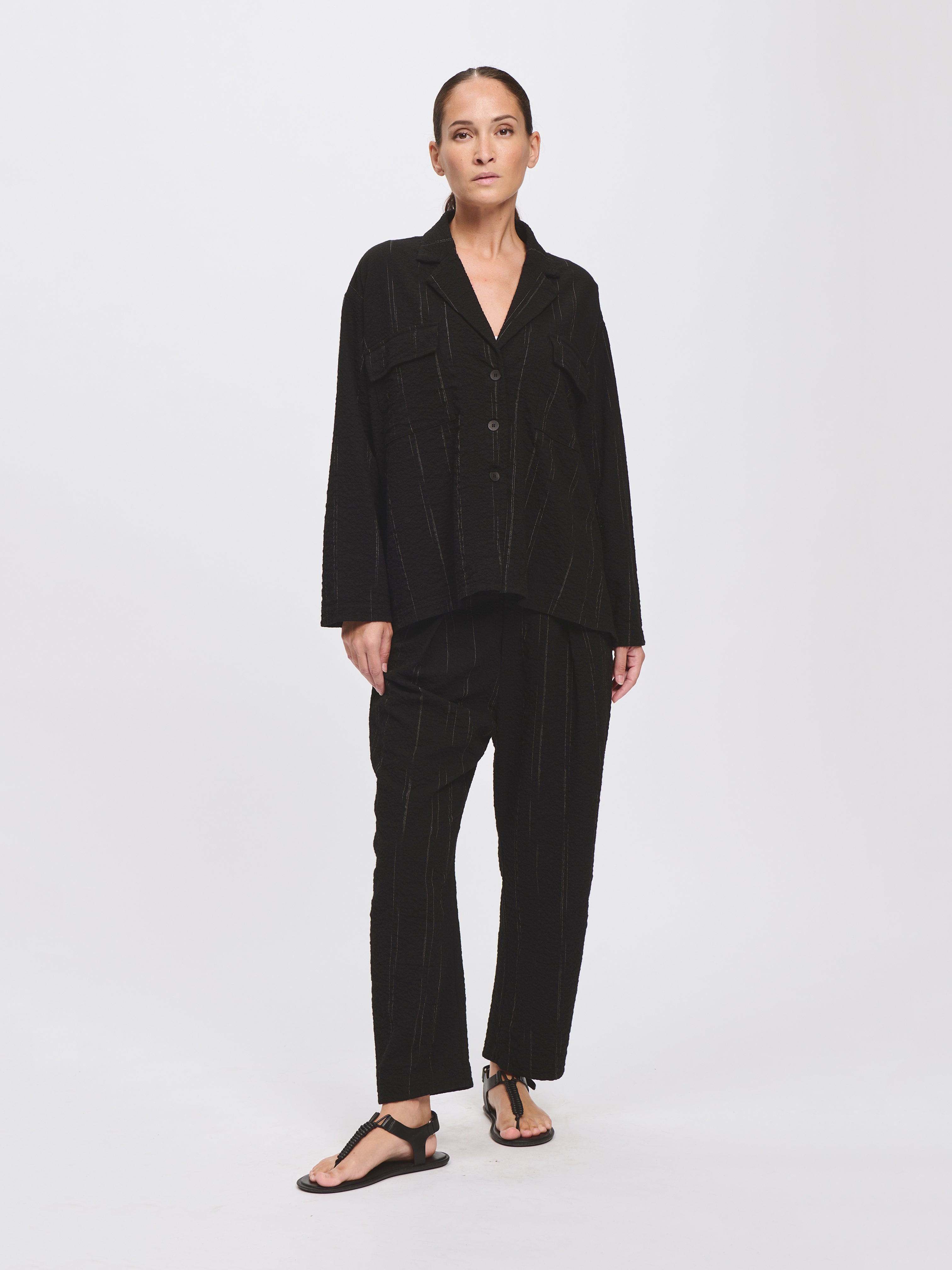 JACKET PENCIL STRIPE BLACK