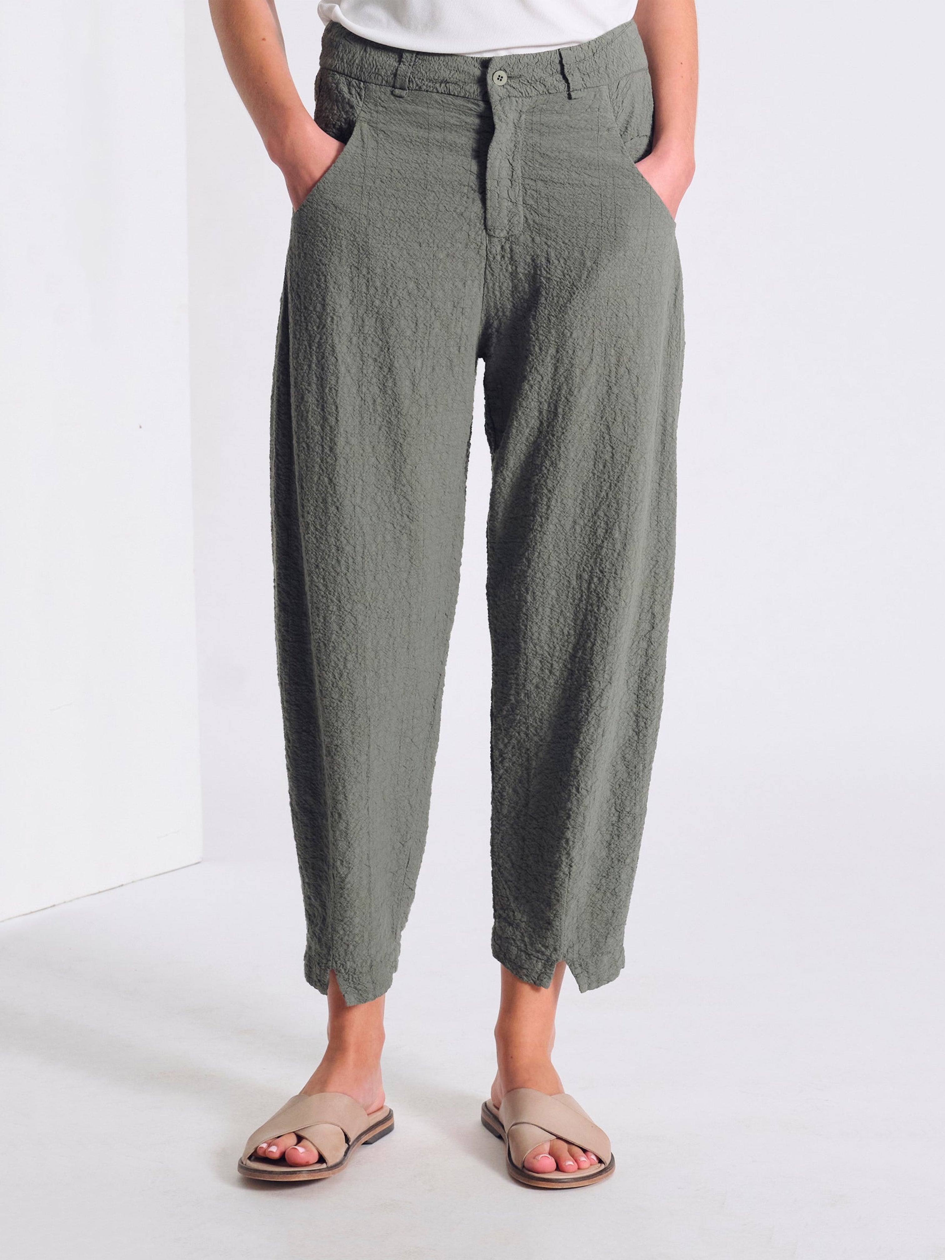 SIGNATURE PANT PENCIL STRIPE GREEN