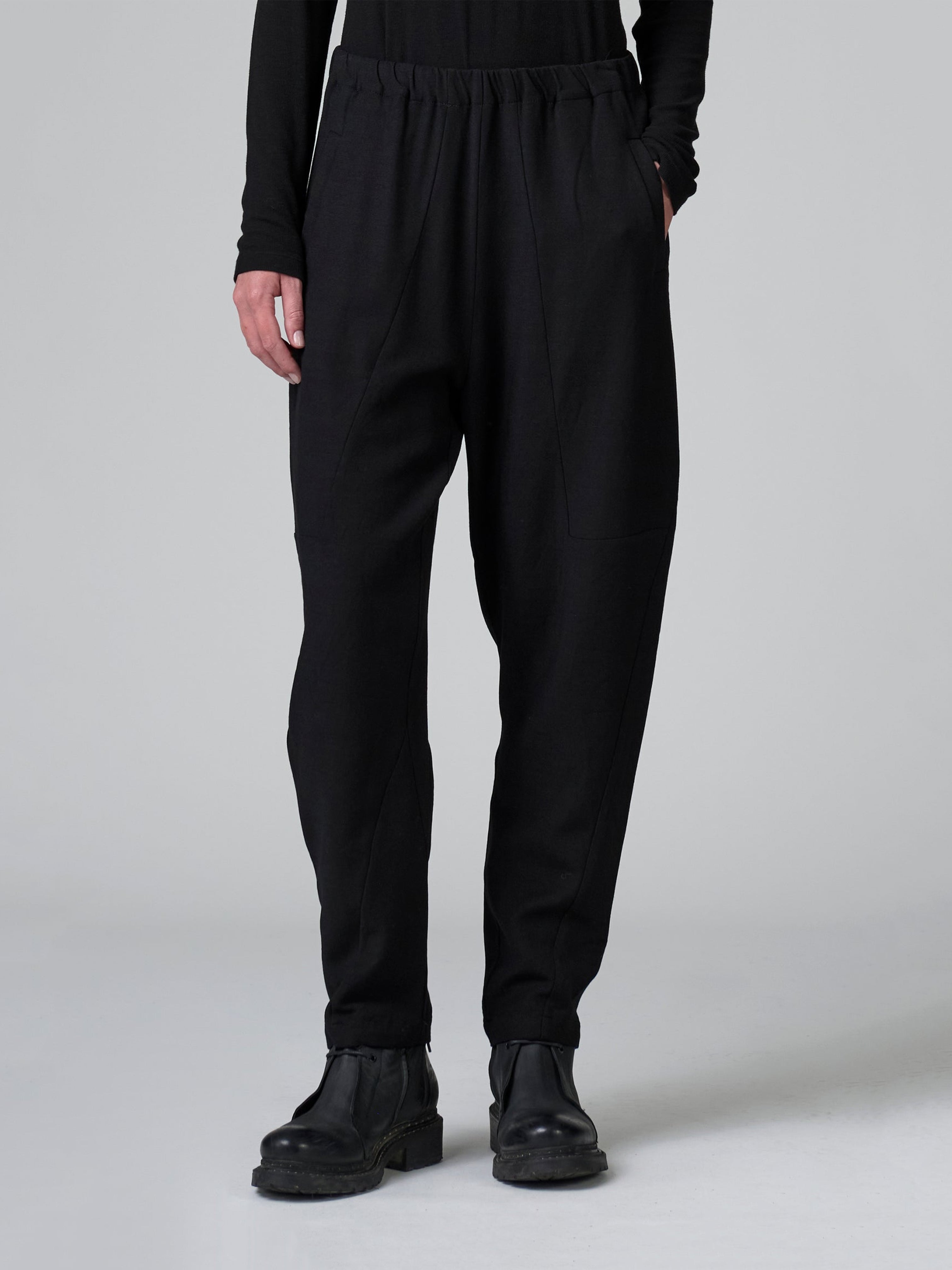 STRETCH WOOL BLEND PANT BLACK