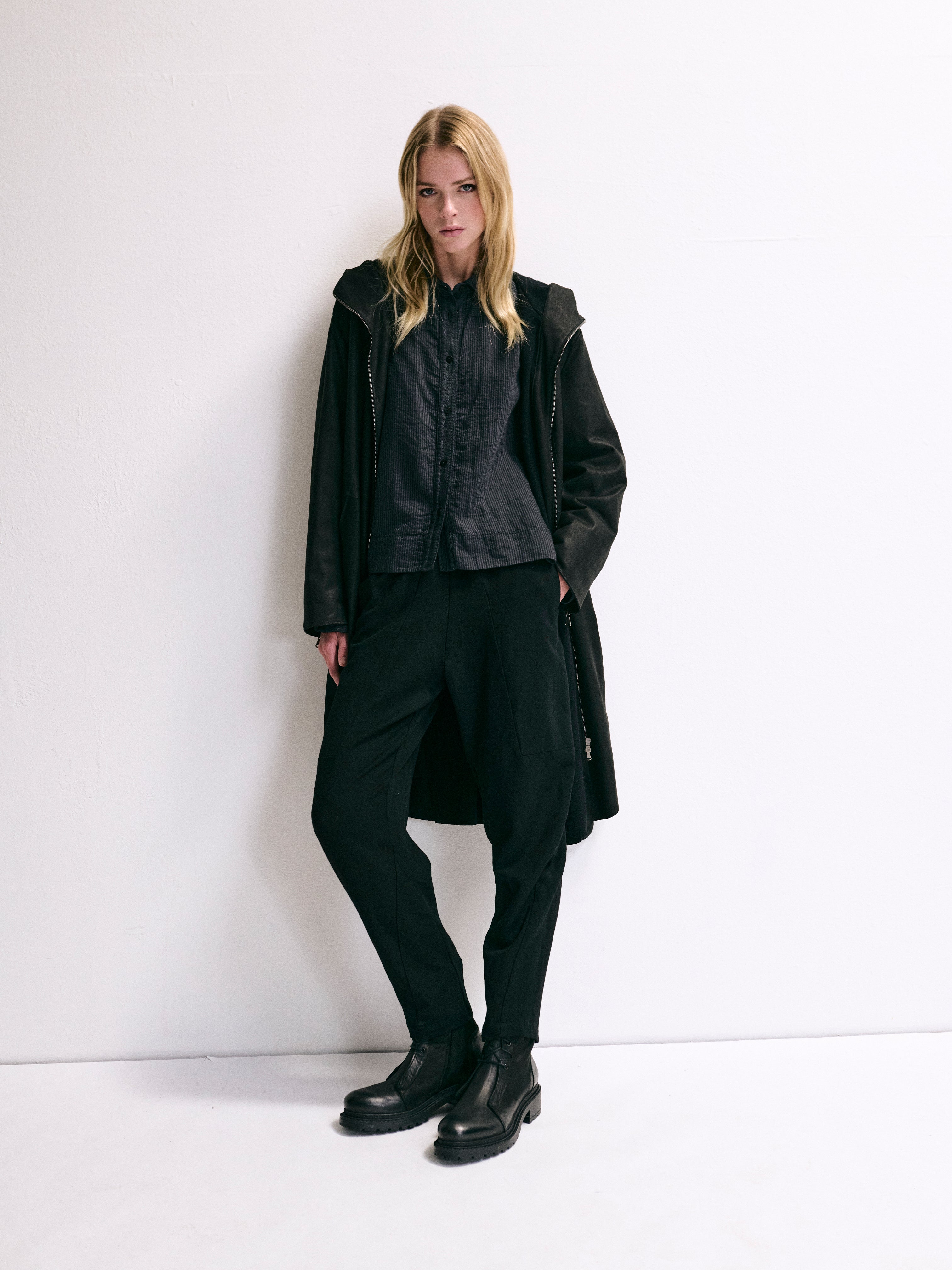 STRETCH WOOL BLEND PANT BLACK