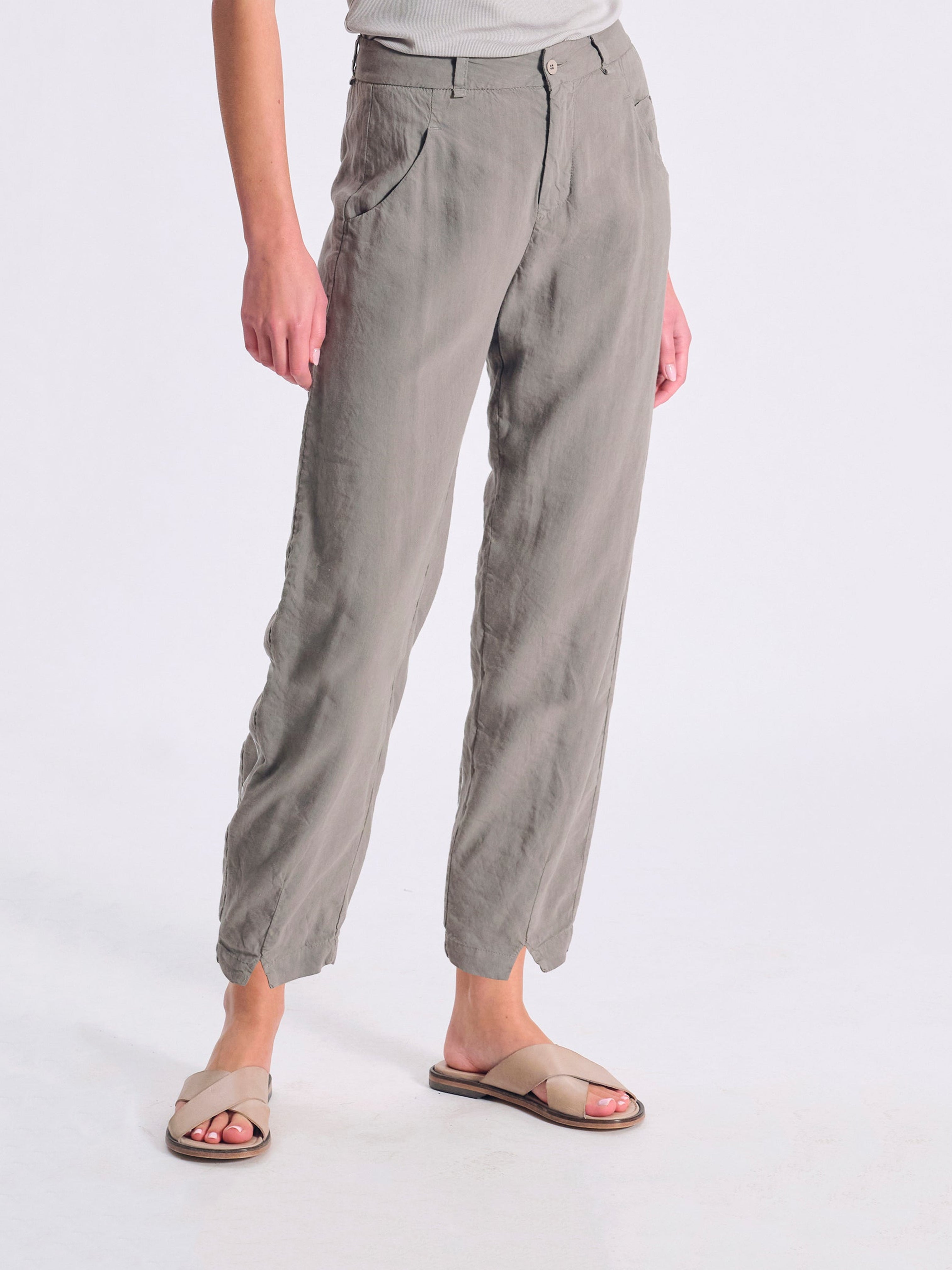 LINEN BLEND PANT GREY