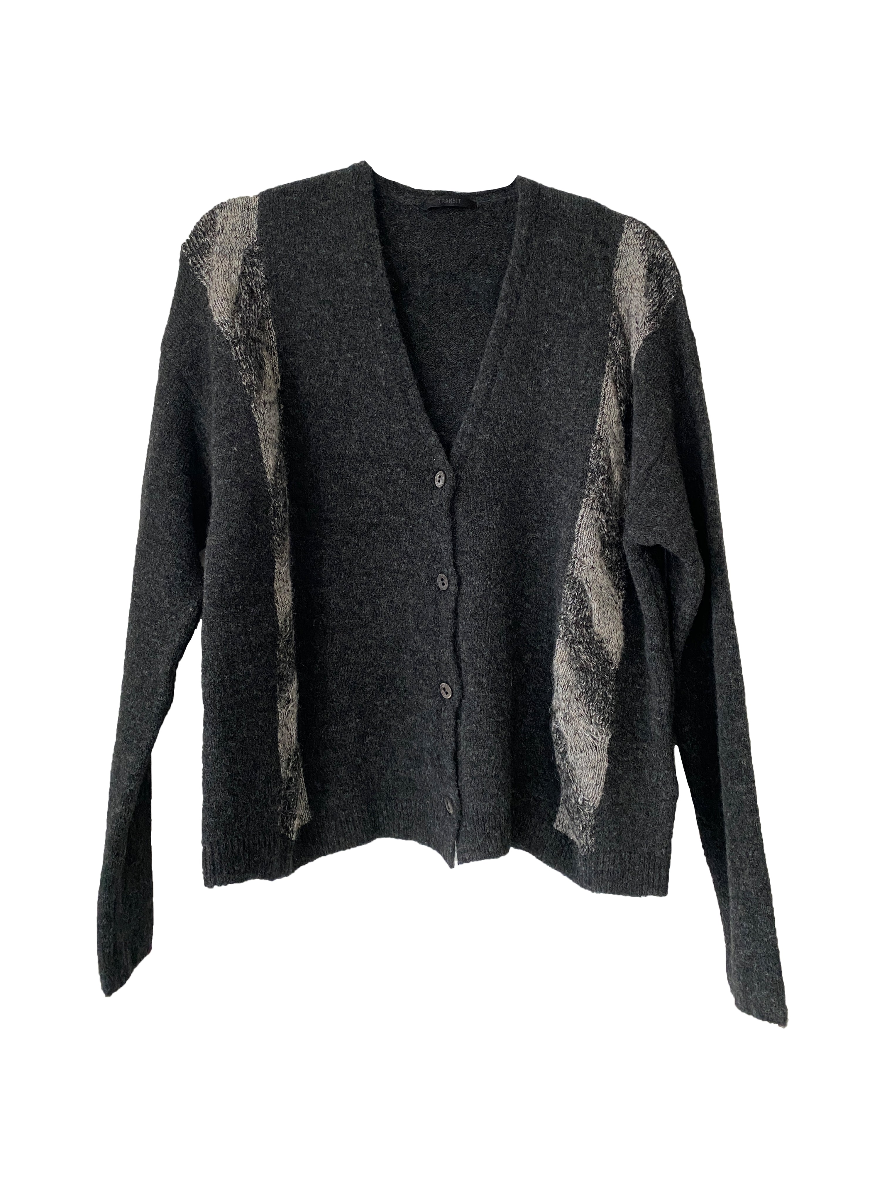 CABLE CARDIGAN CHARCOAL