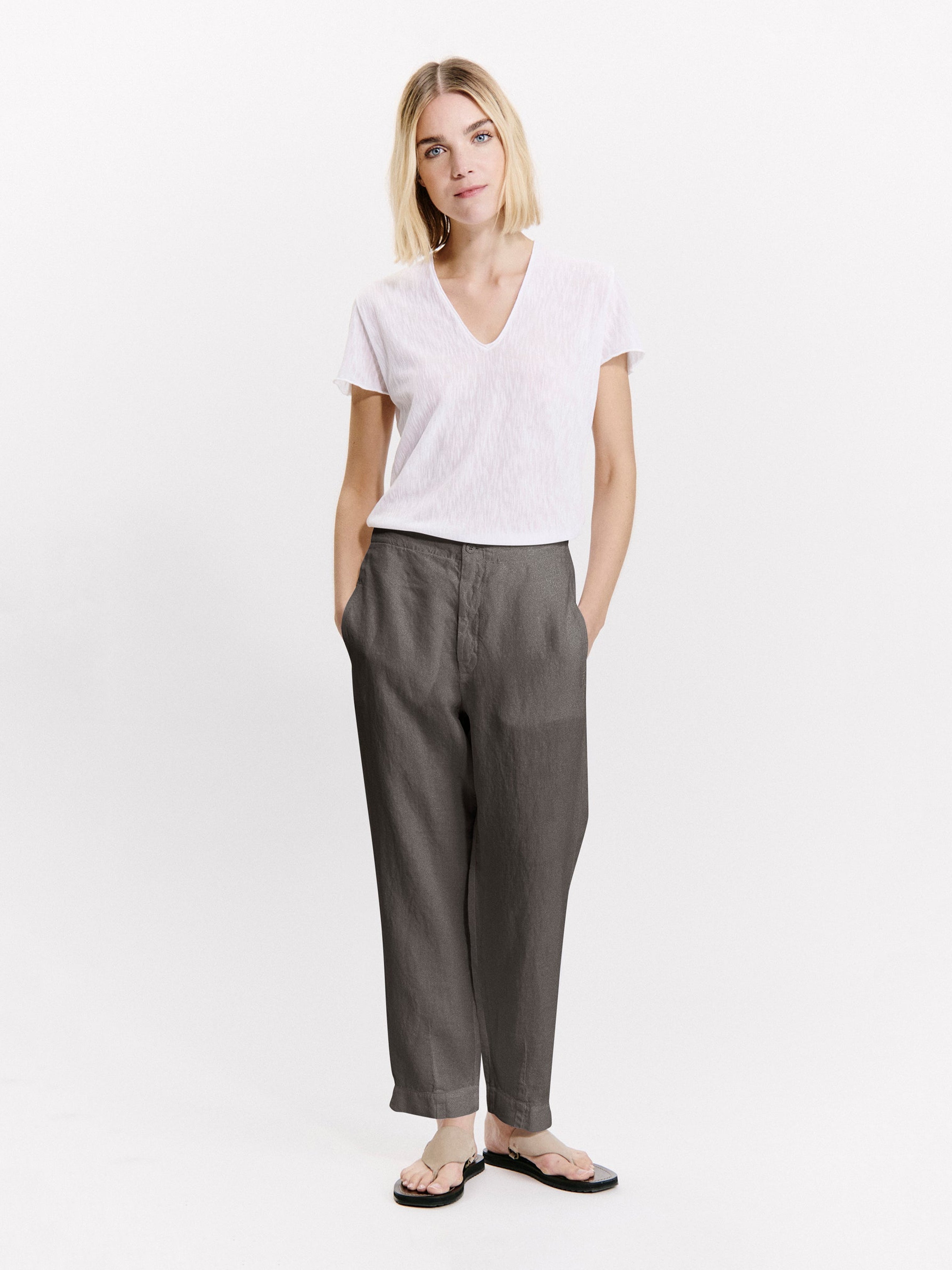 LINEN PANT MUD