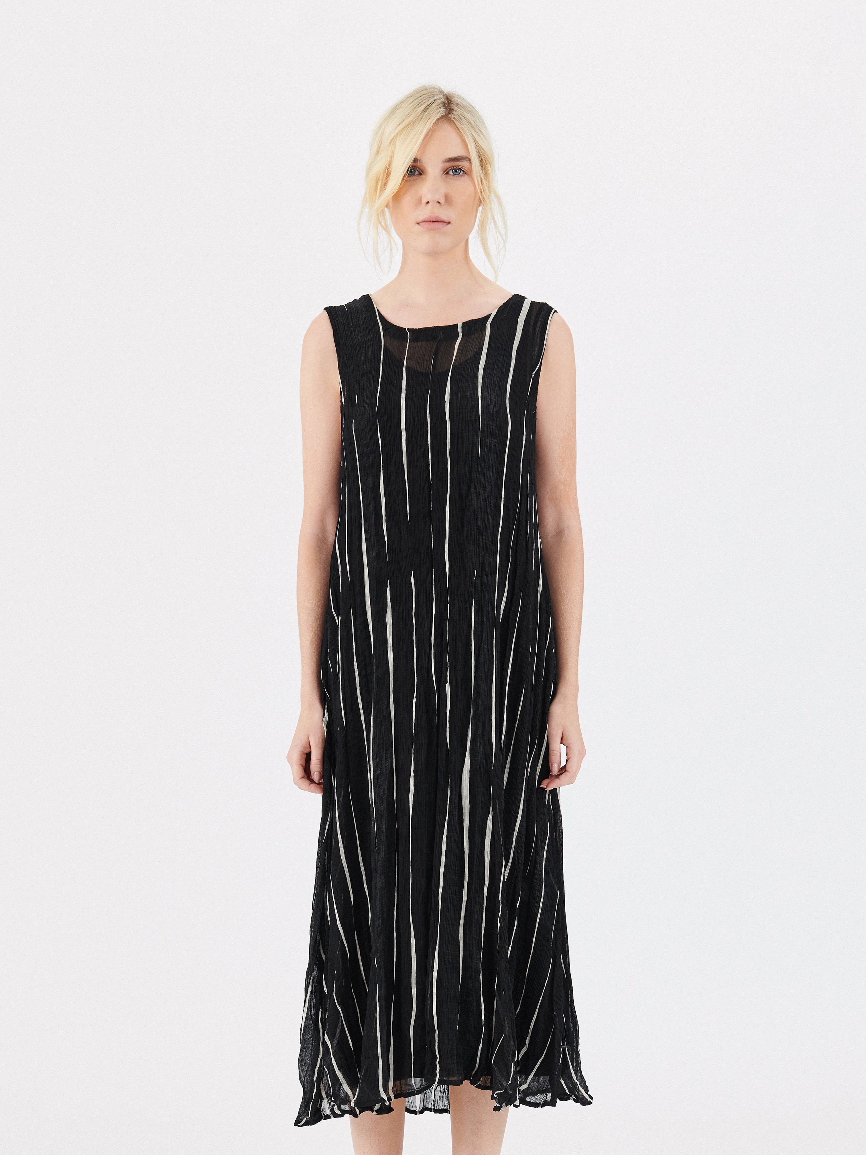 STRIPE DRESS BLACK