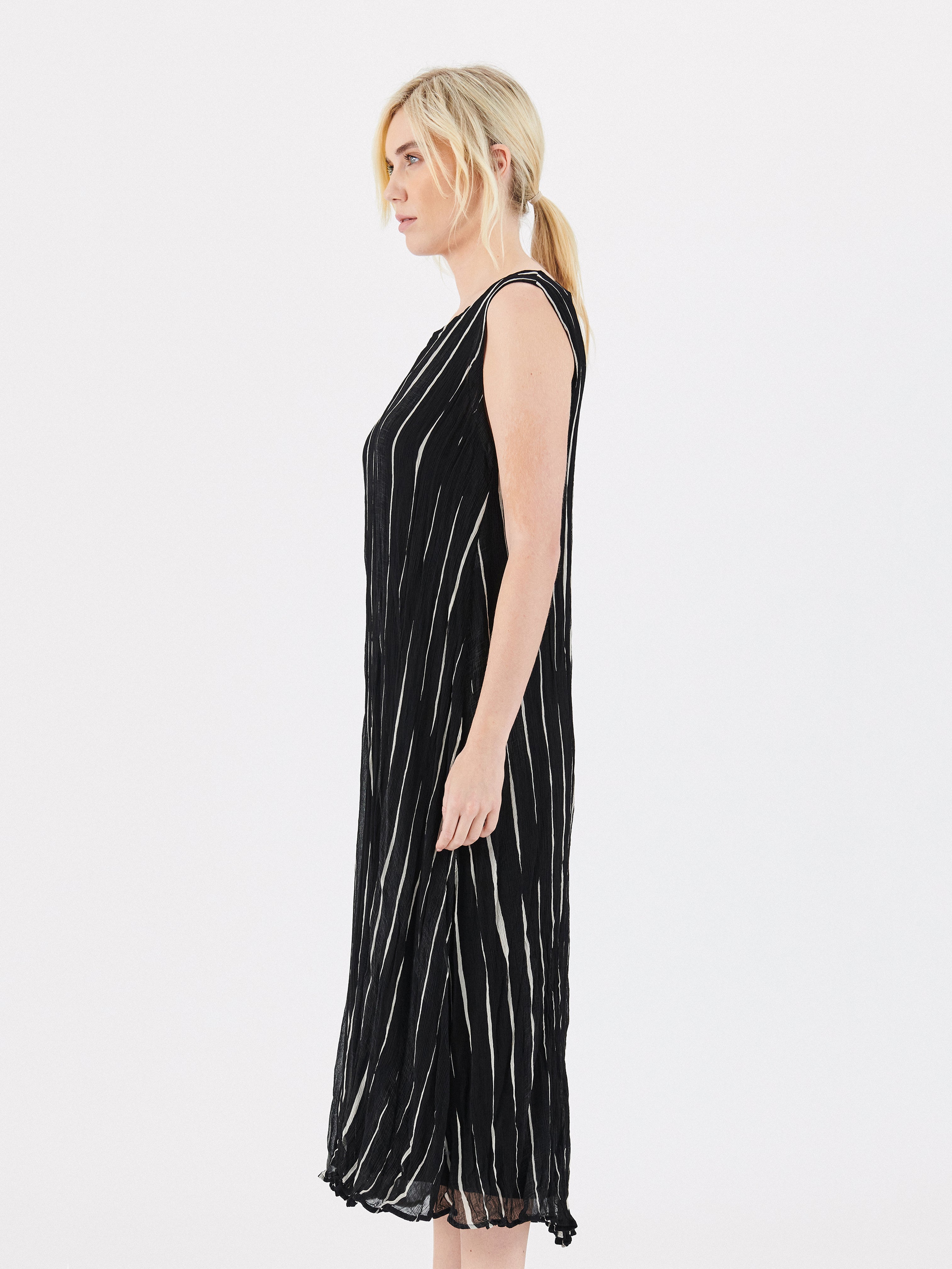 STRIPE DRESS BLACK