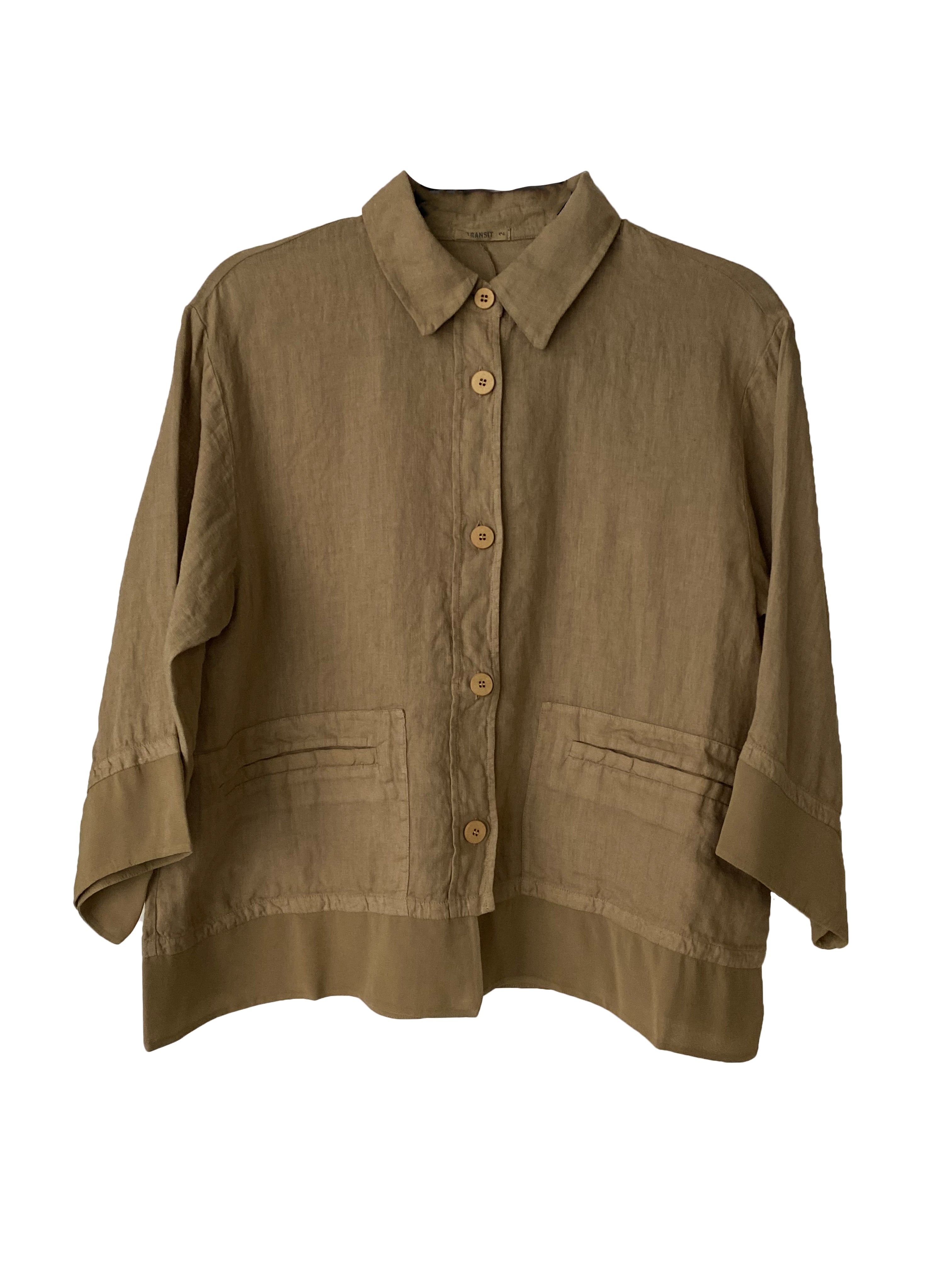LINEN SHIRT JACKET NUT