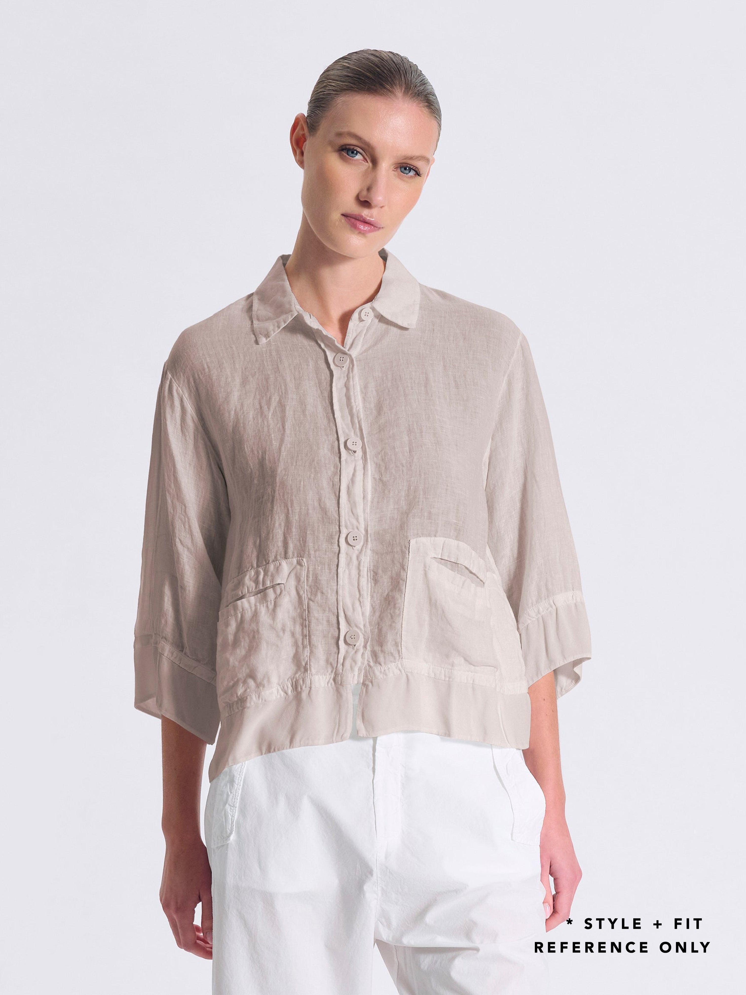 LINEN SHIRT JACKET NUT