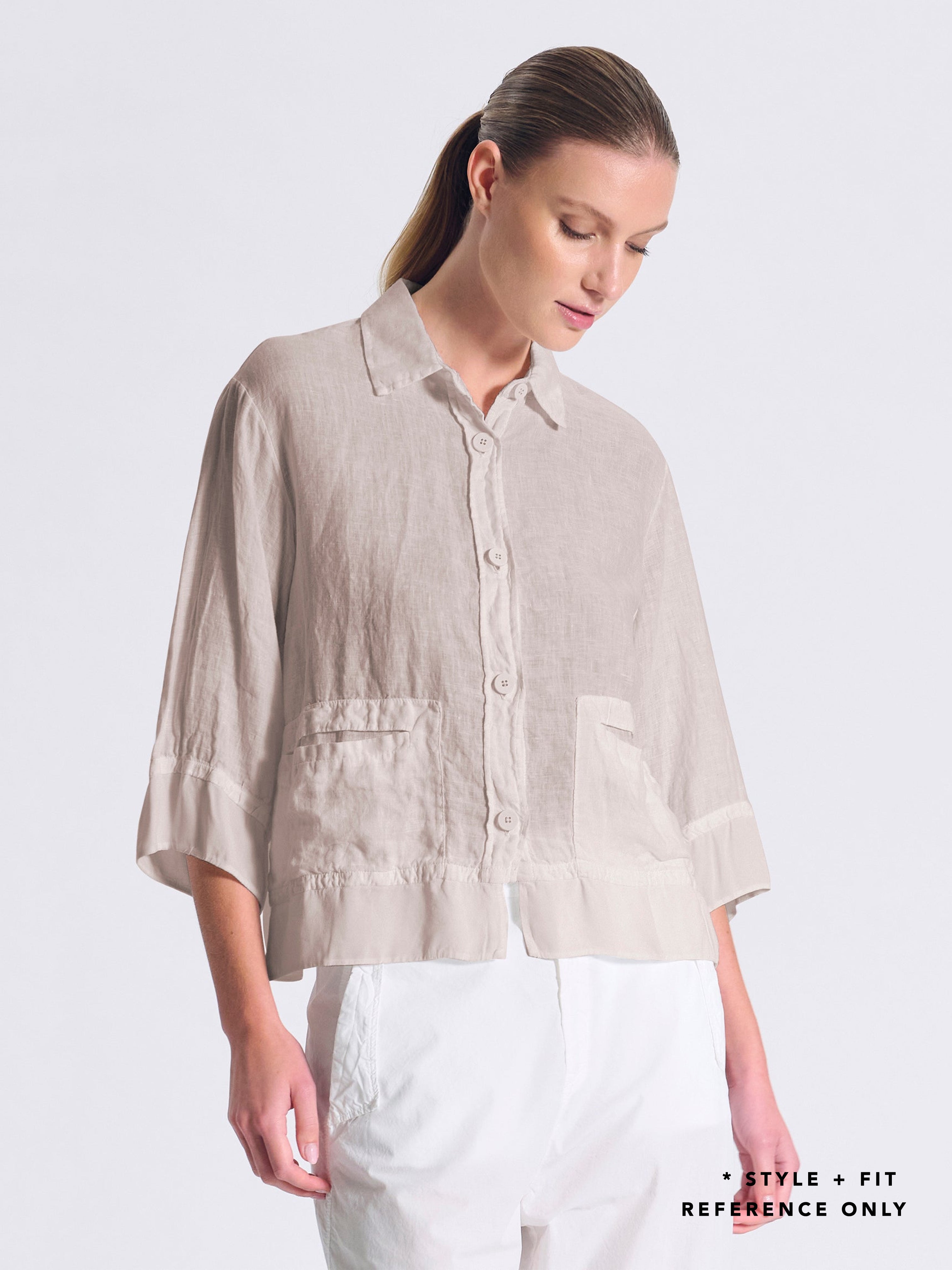 LINEN SHIRT JACKET NUT