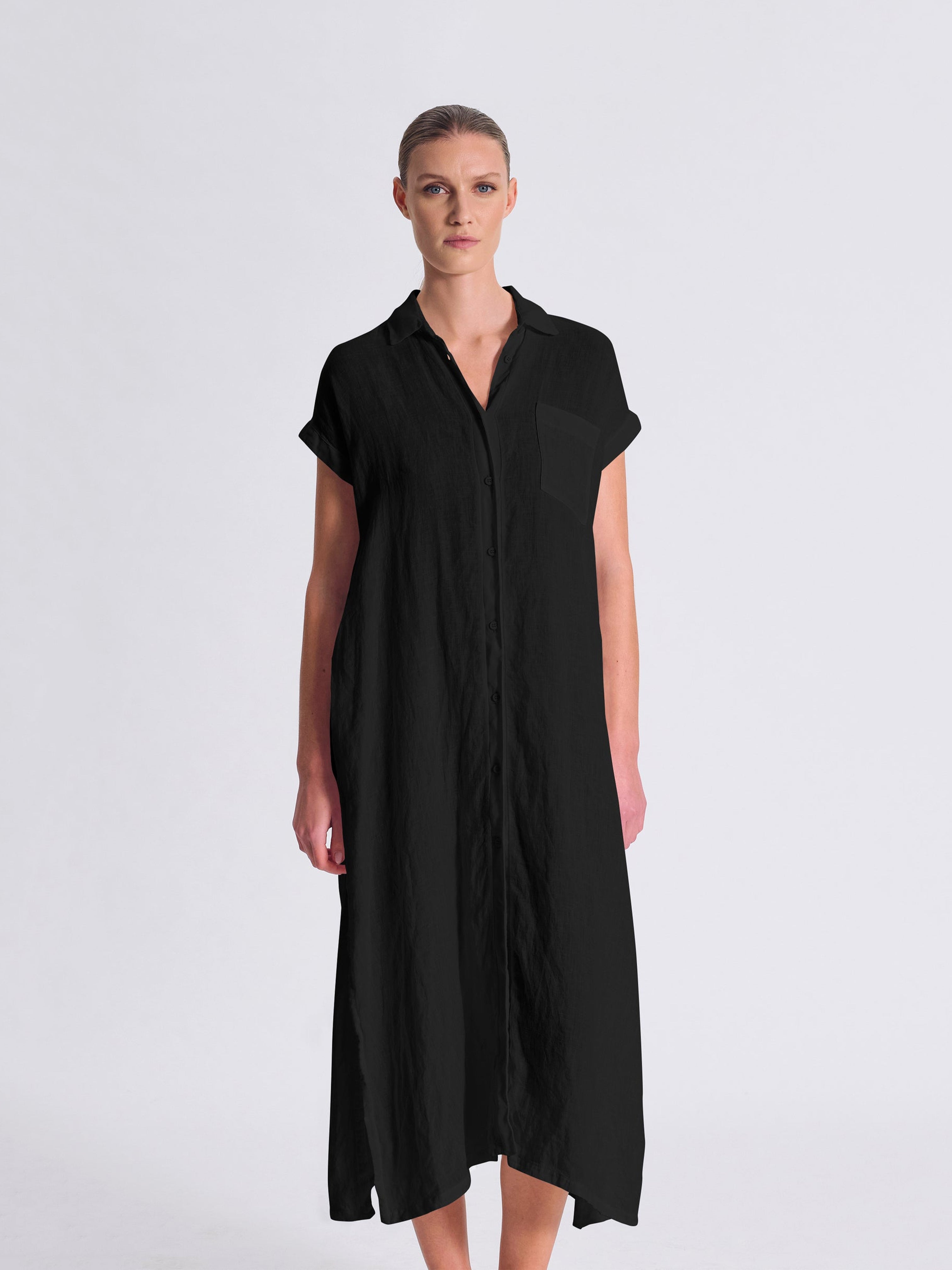 LINEN DRESS BLACK