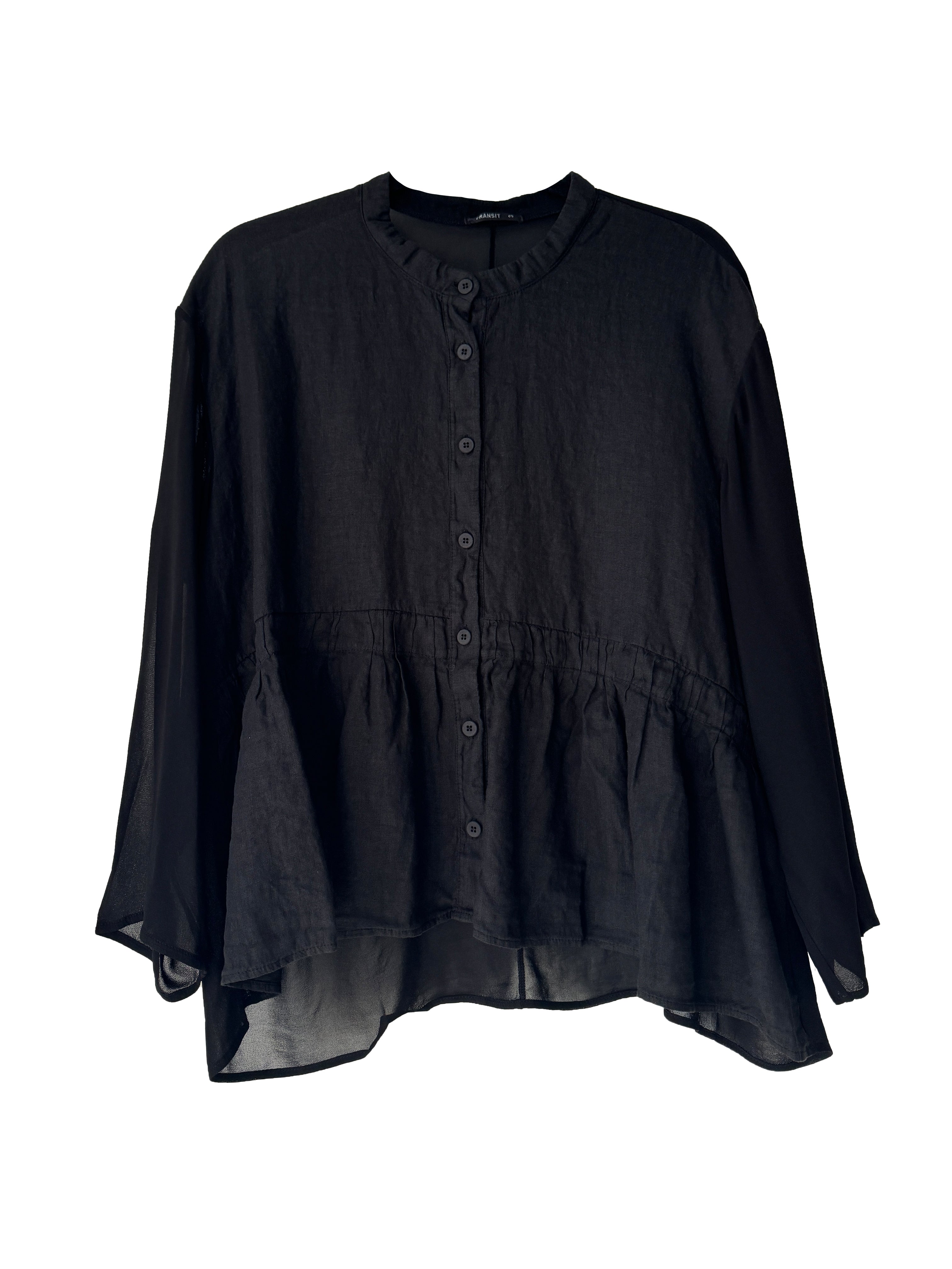 CONTRAST SHIRT JACKET BLACK