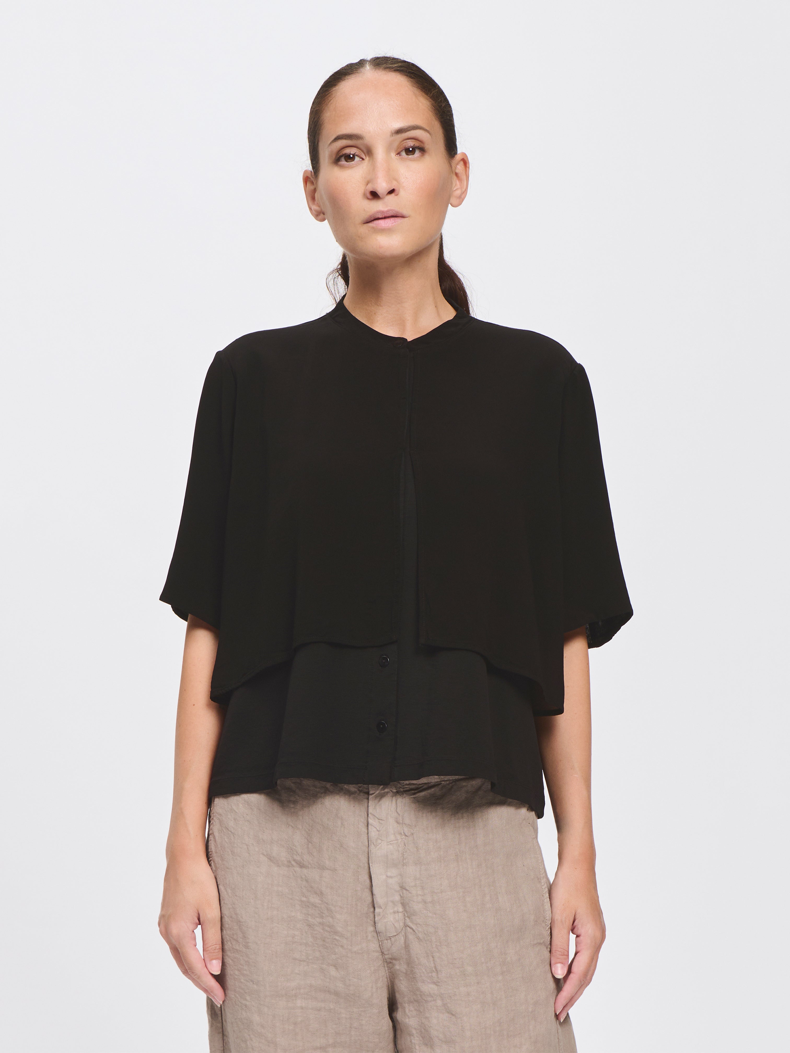 DOUBLE LAYER SHIRT BLACK