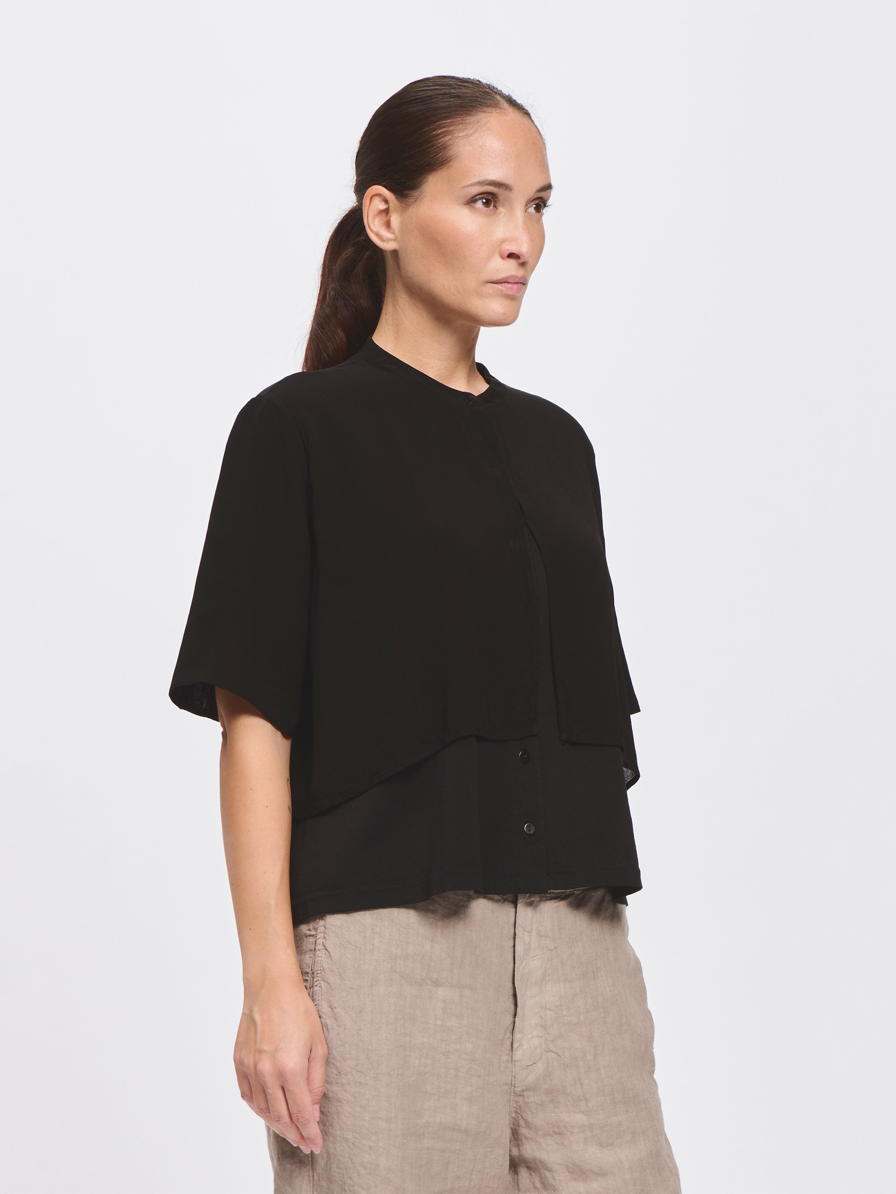 DOUBLE LAYER SHIRT BLACK