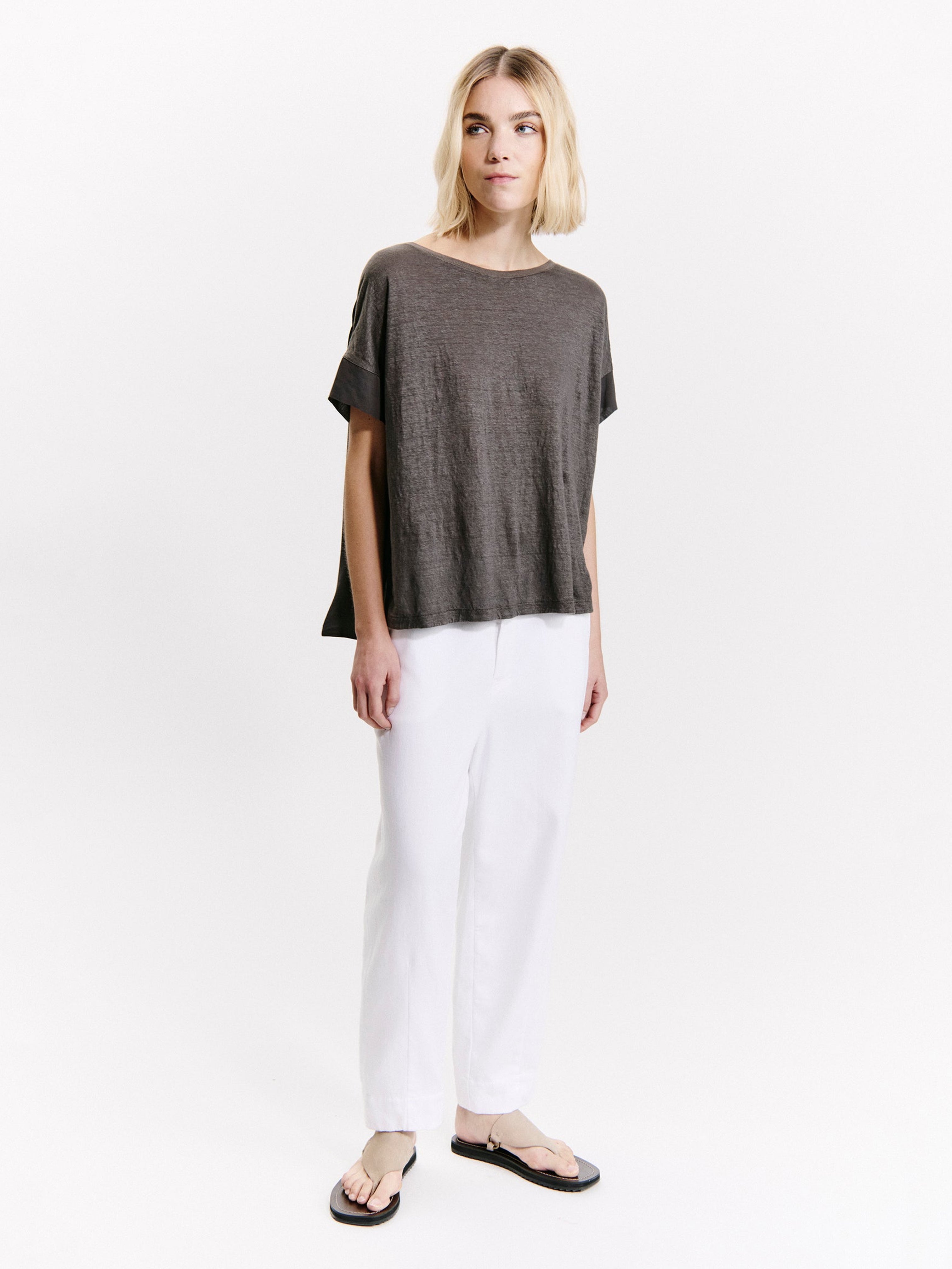 LINEN BOX TEE MUD
