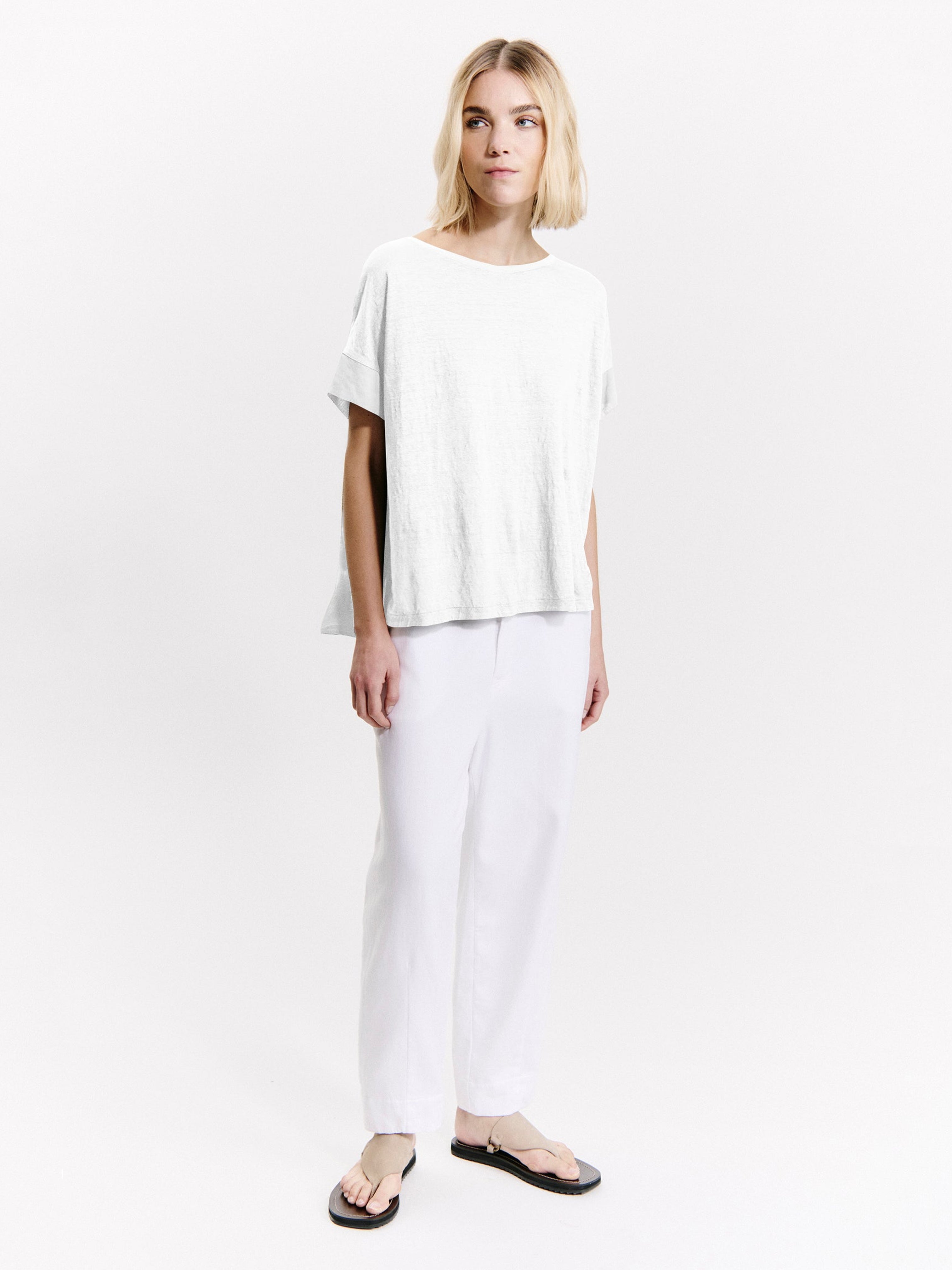 LINEN BOX TEE WHITE