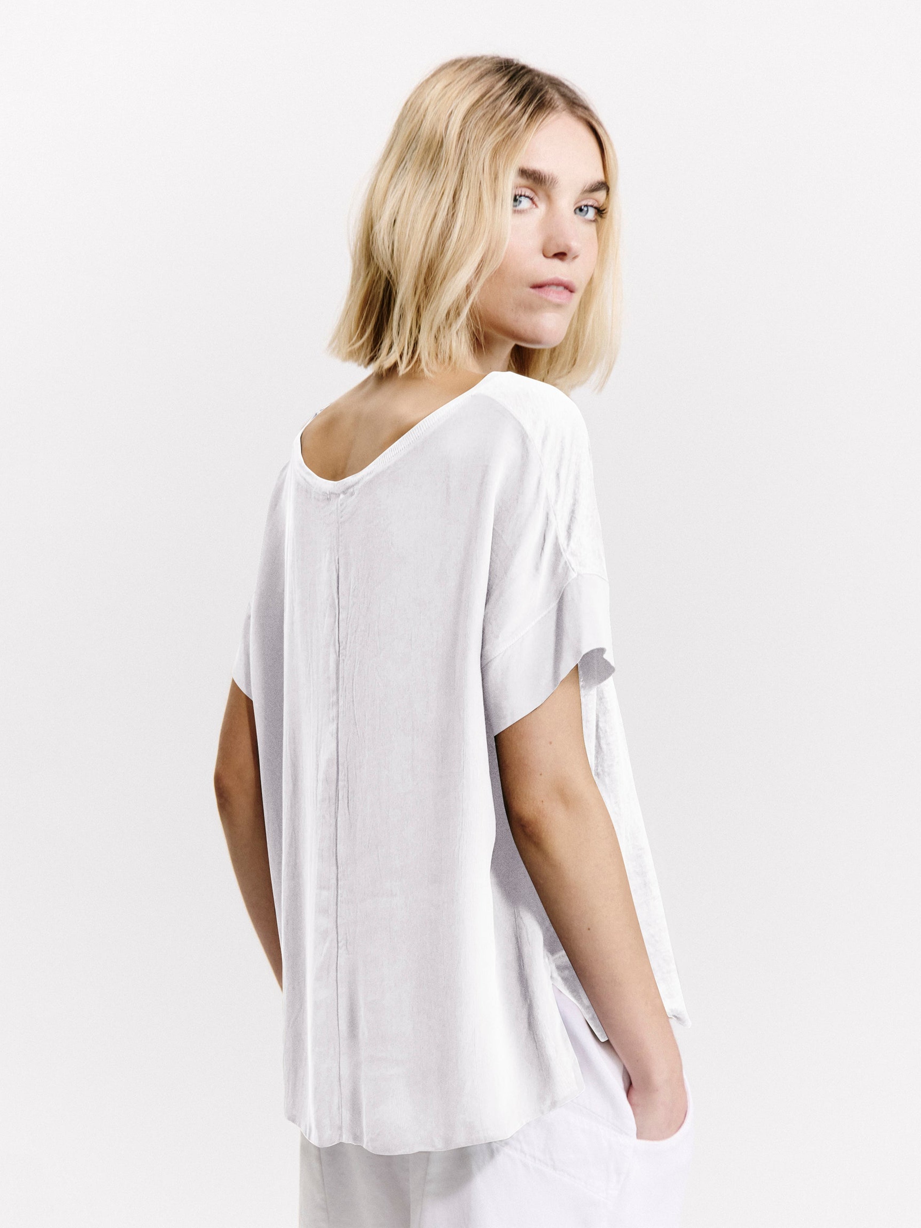 LINEN BOX TEE WHITE