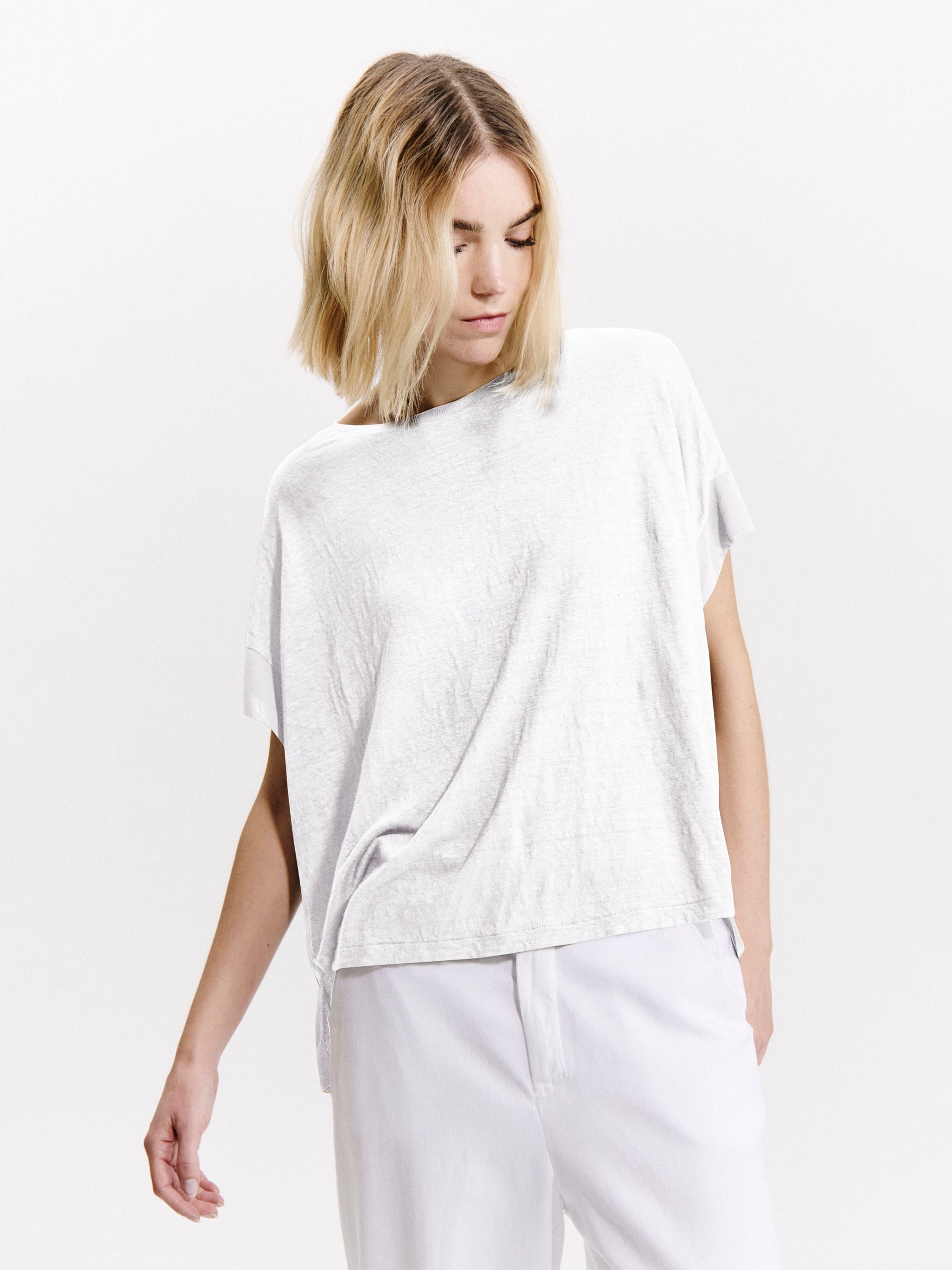 LINEN BOX TEE WHITE