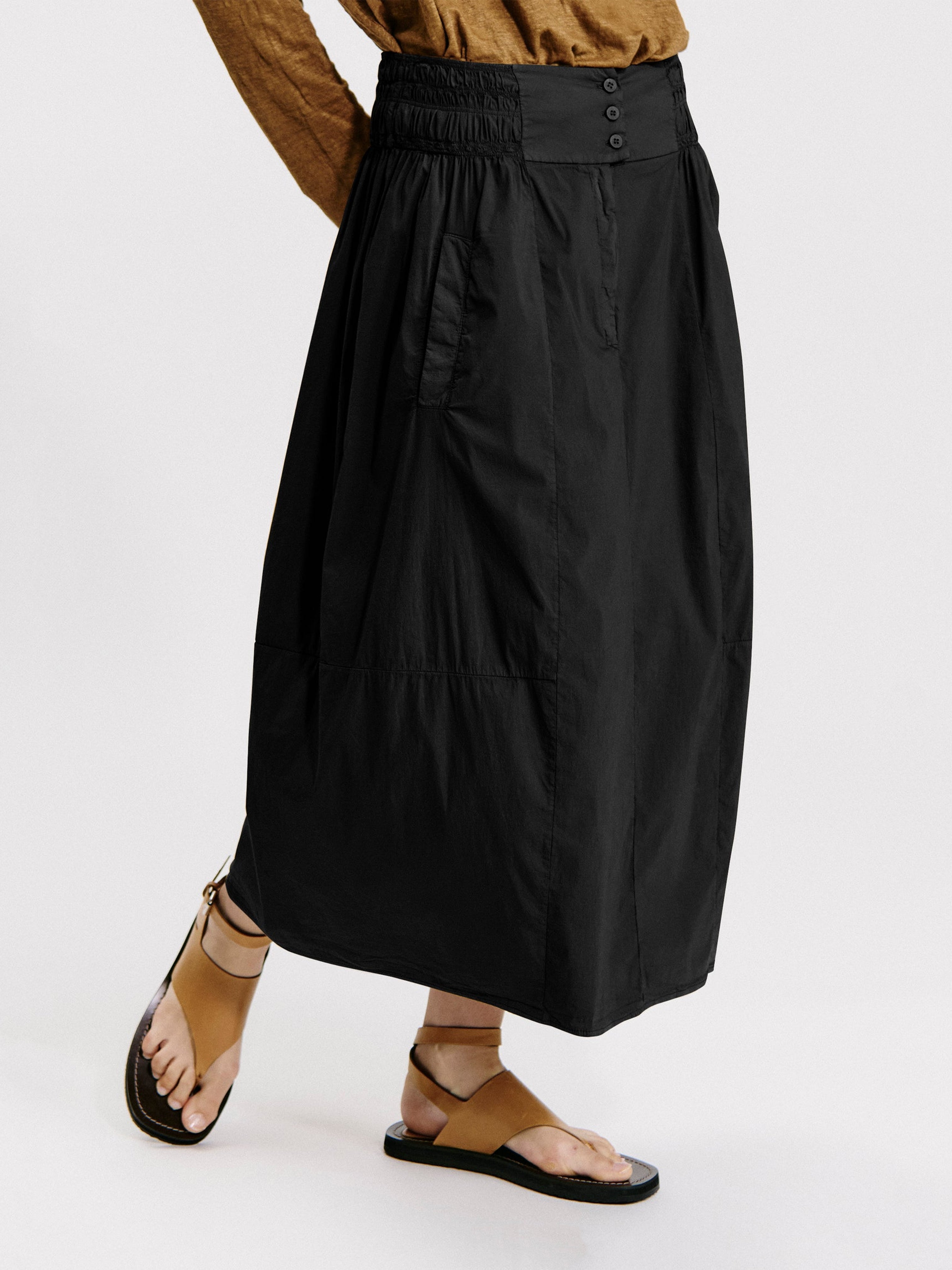 POPLIN SKIRT BLACK
