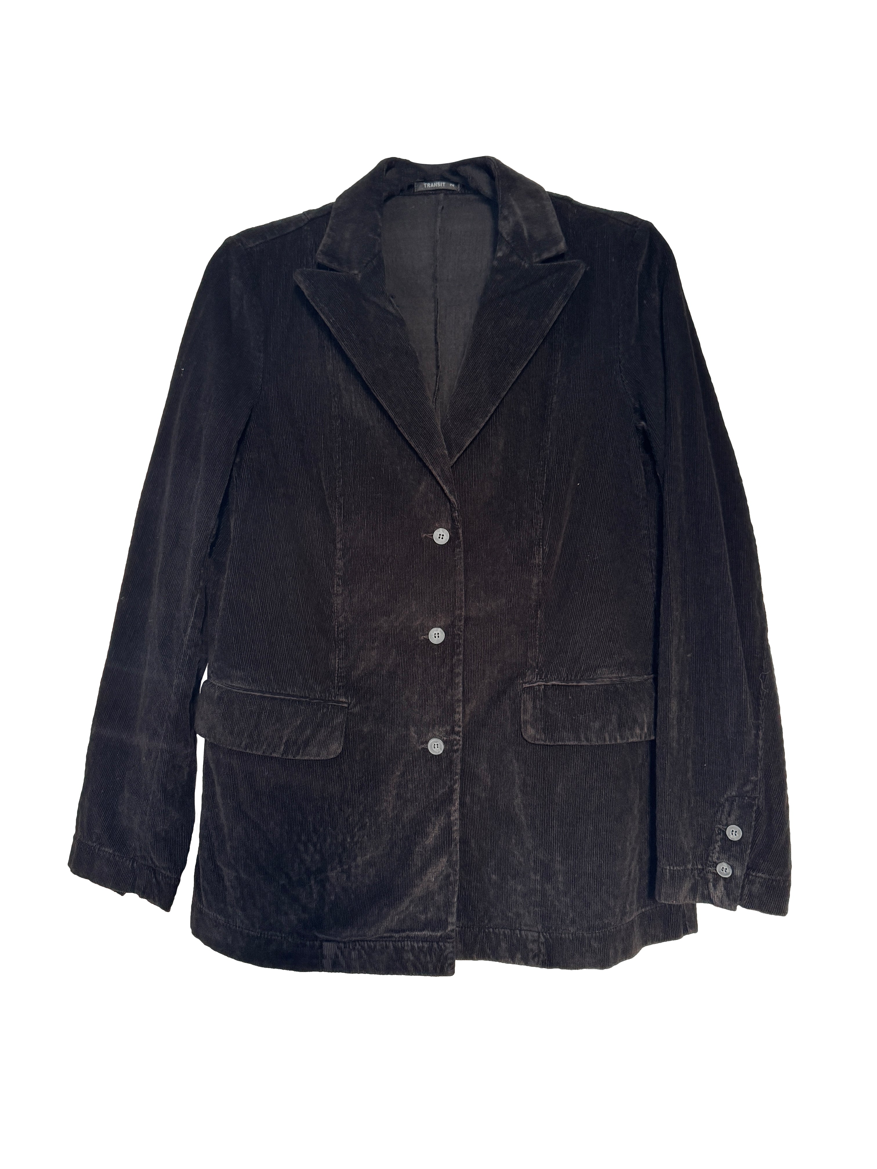 CORD LONGLINE JACKET BLACK