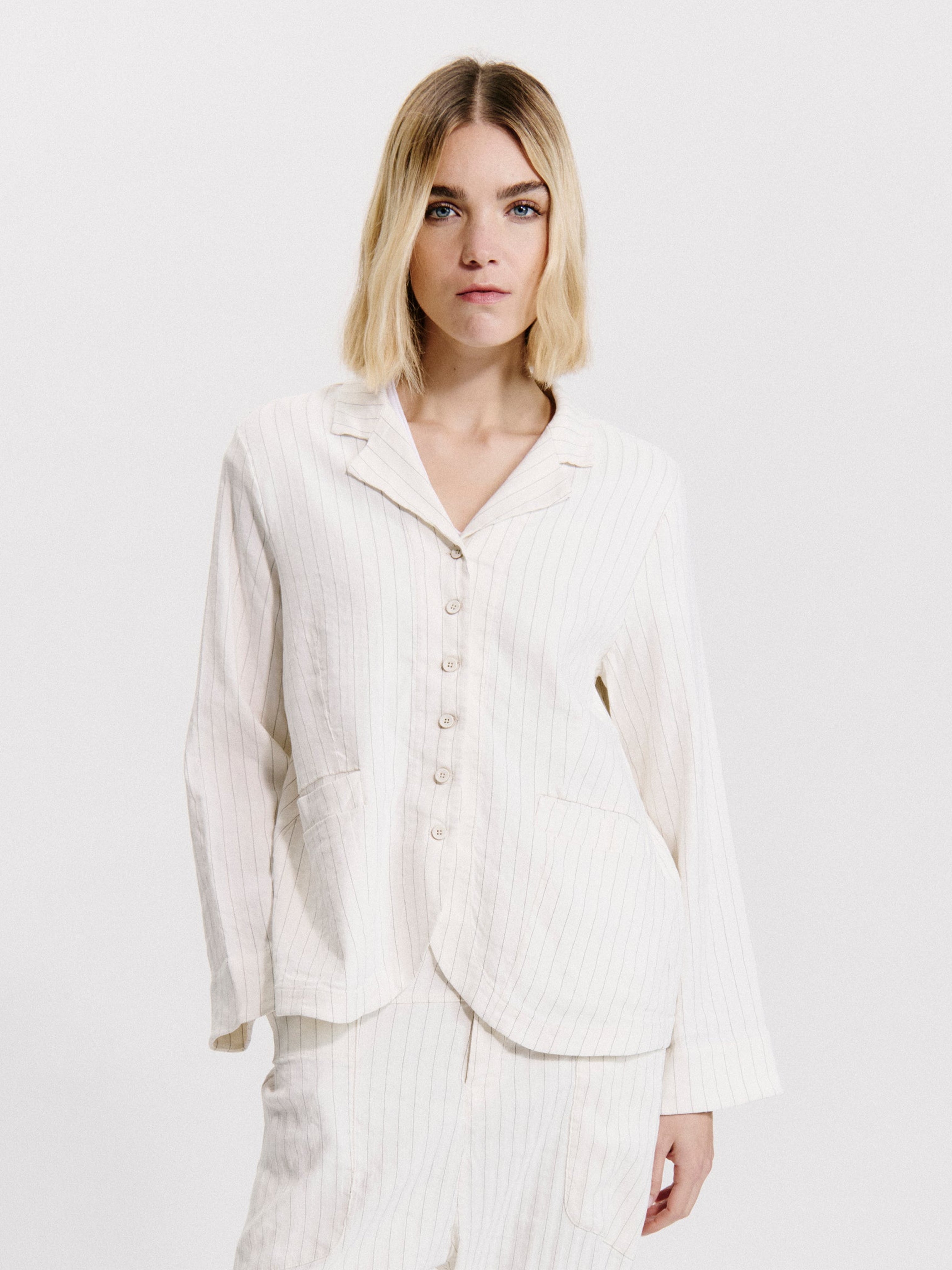 PINSTRIPE JACKET MILK
