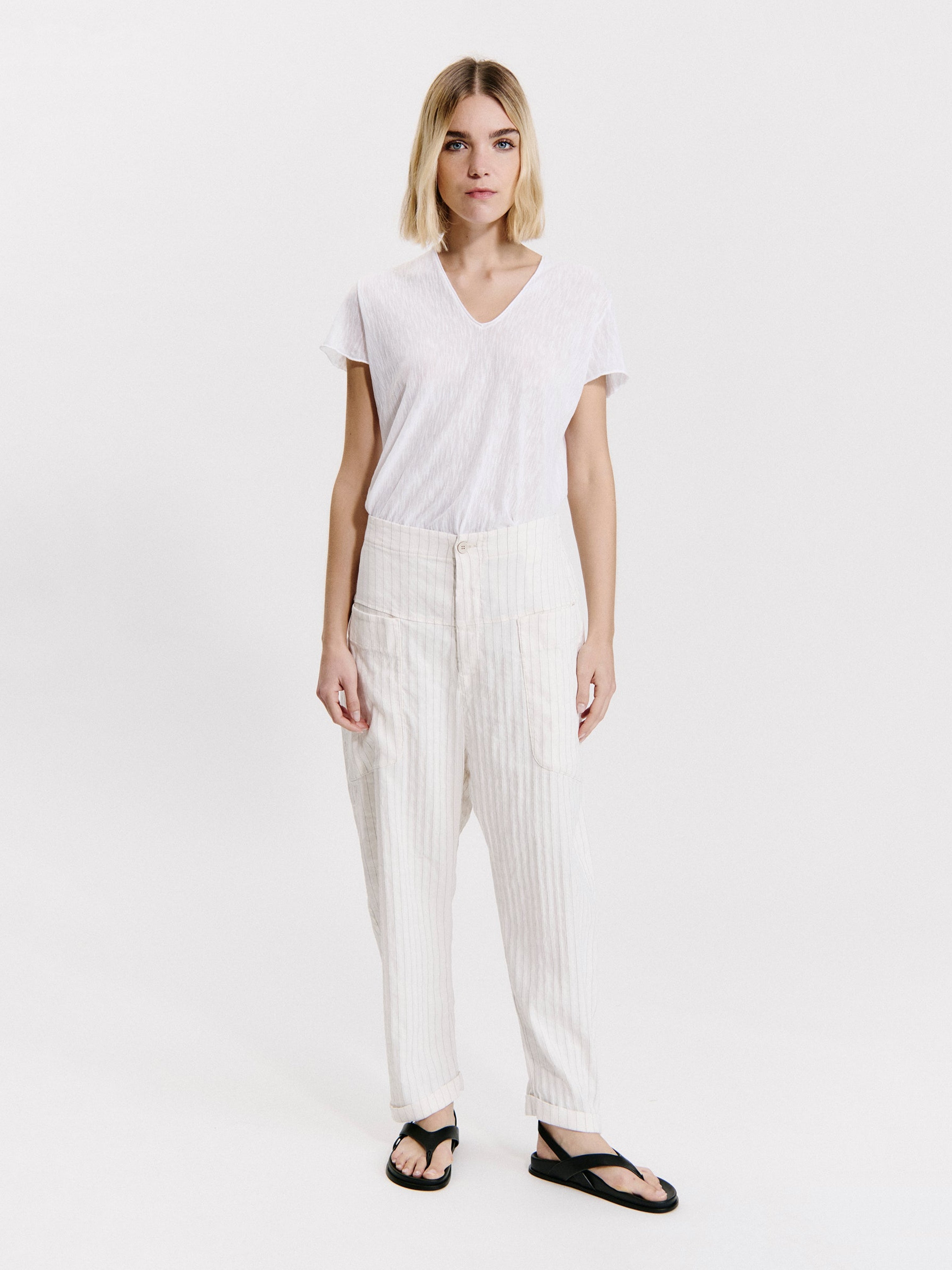 PINSTRIPE PANT MILK