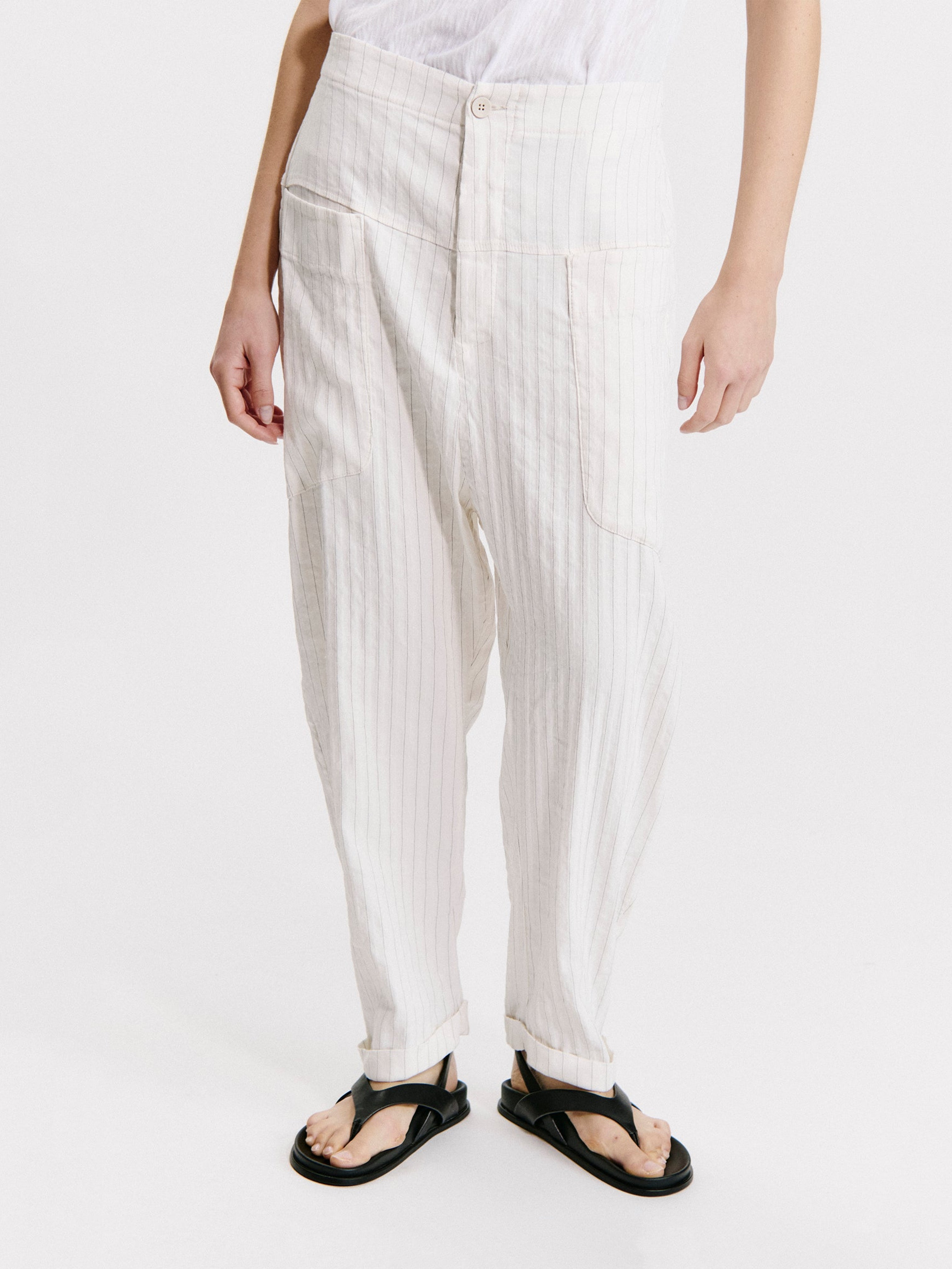 PINSTRIPE PANT MILK