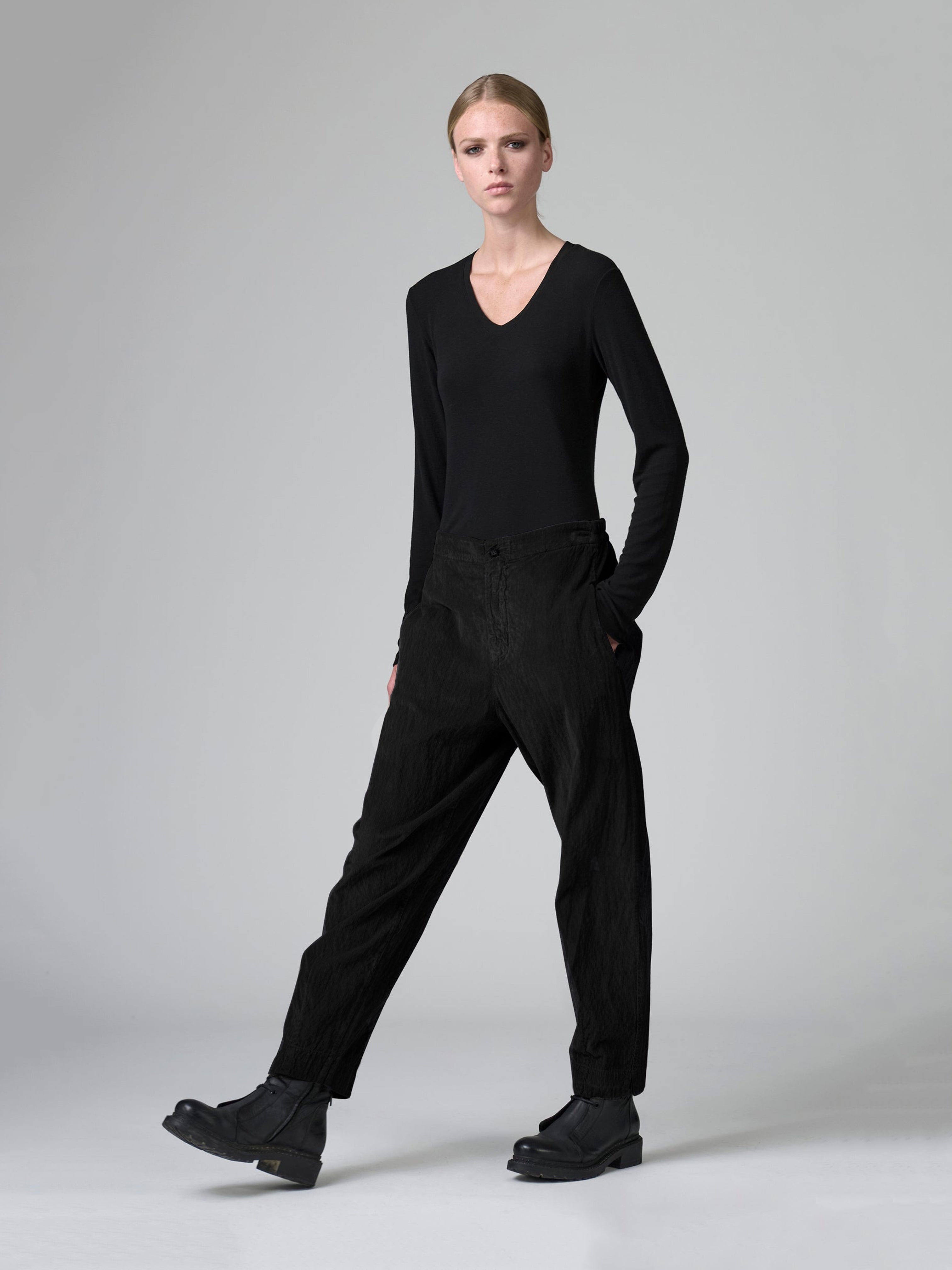 CORD SLIM PANT BLACK