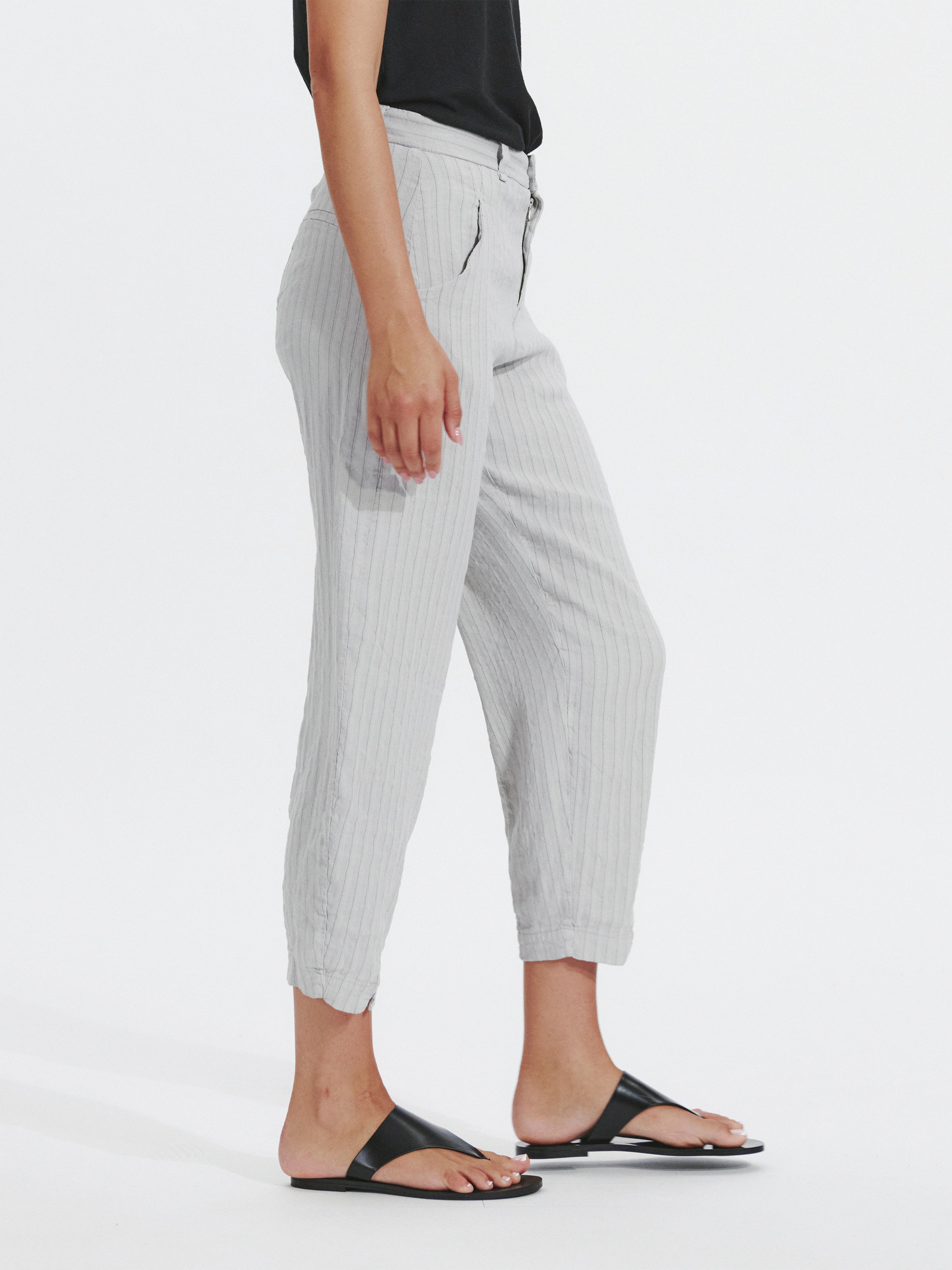 PINSTRIPE SIGNATURE PANT PEARL GREY