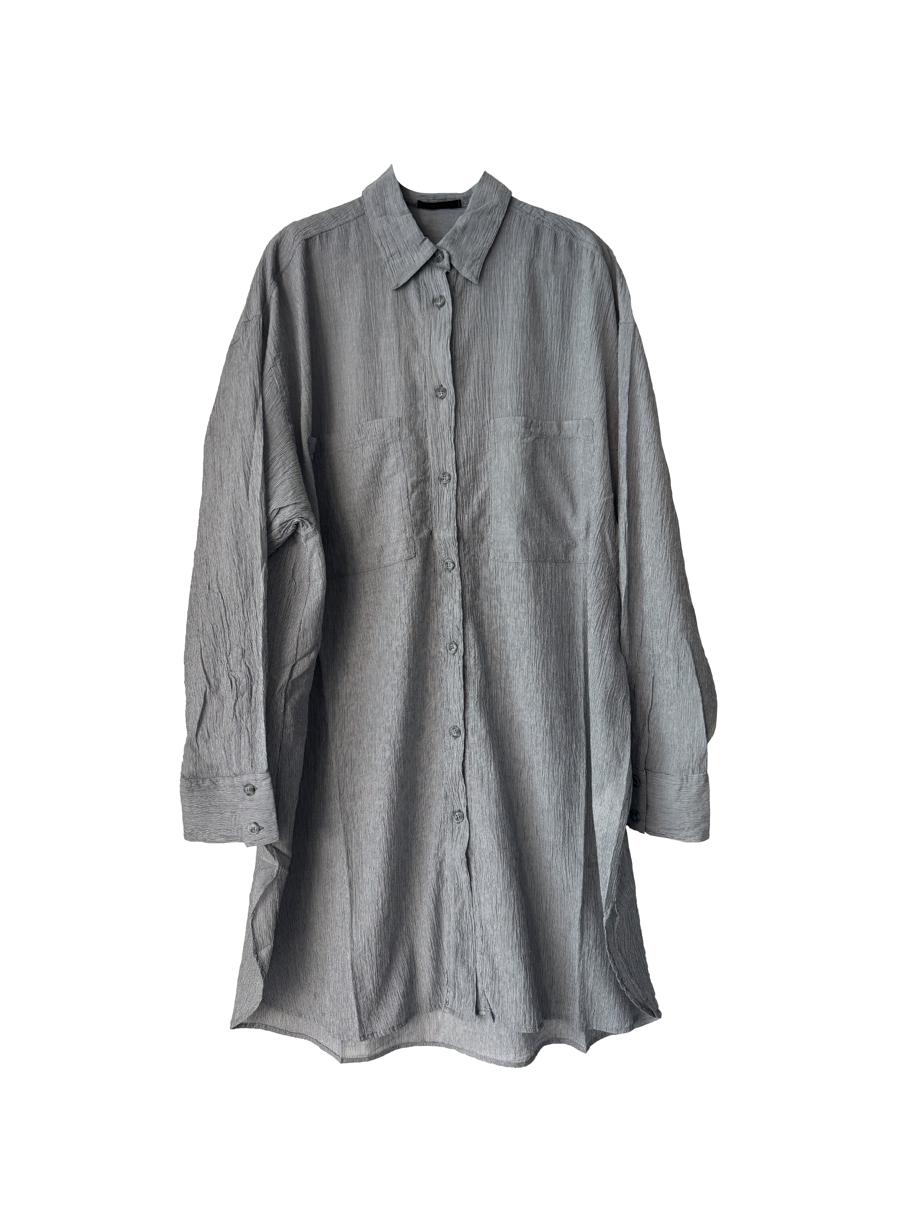 OVERSIZED SHIRT PEARL GREY