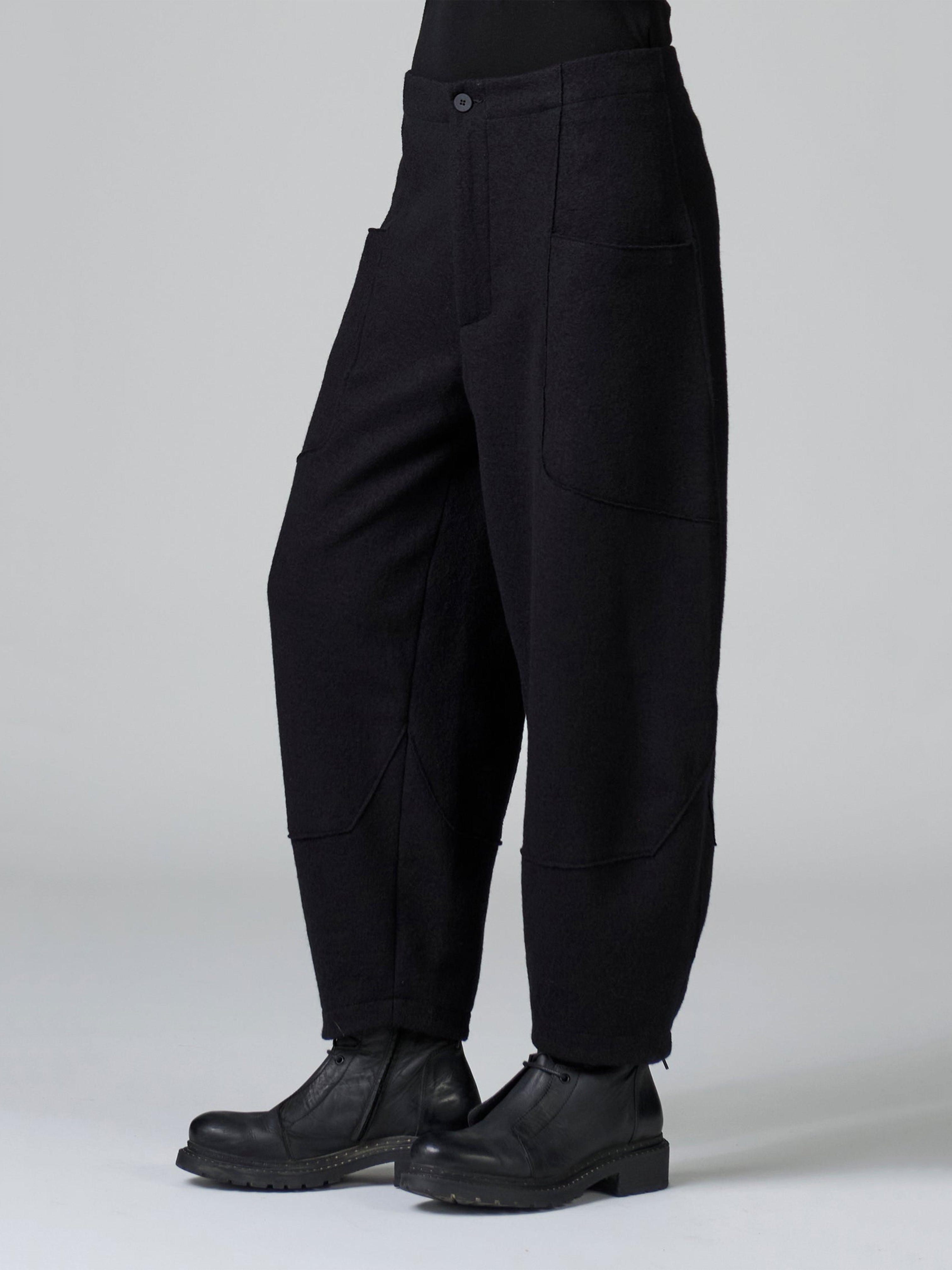 FELTED WOOL PANT BLACK