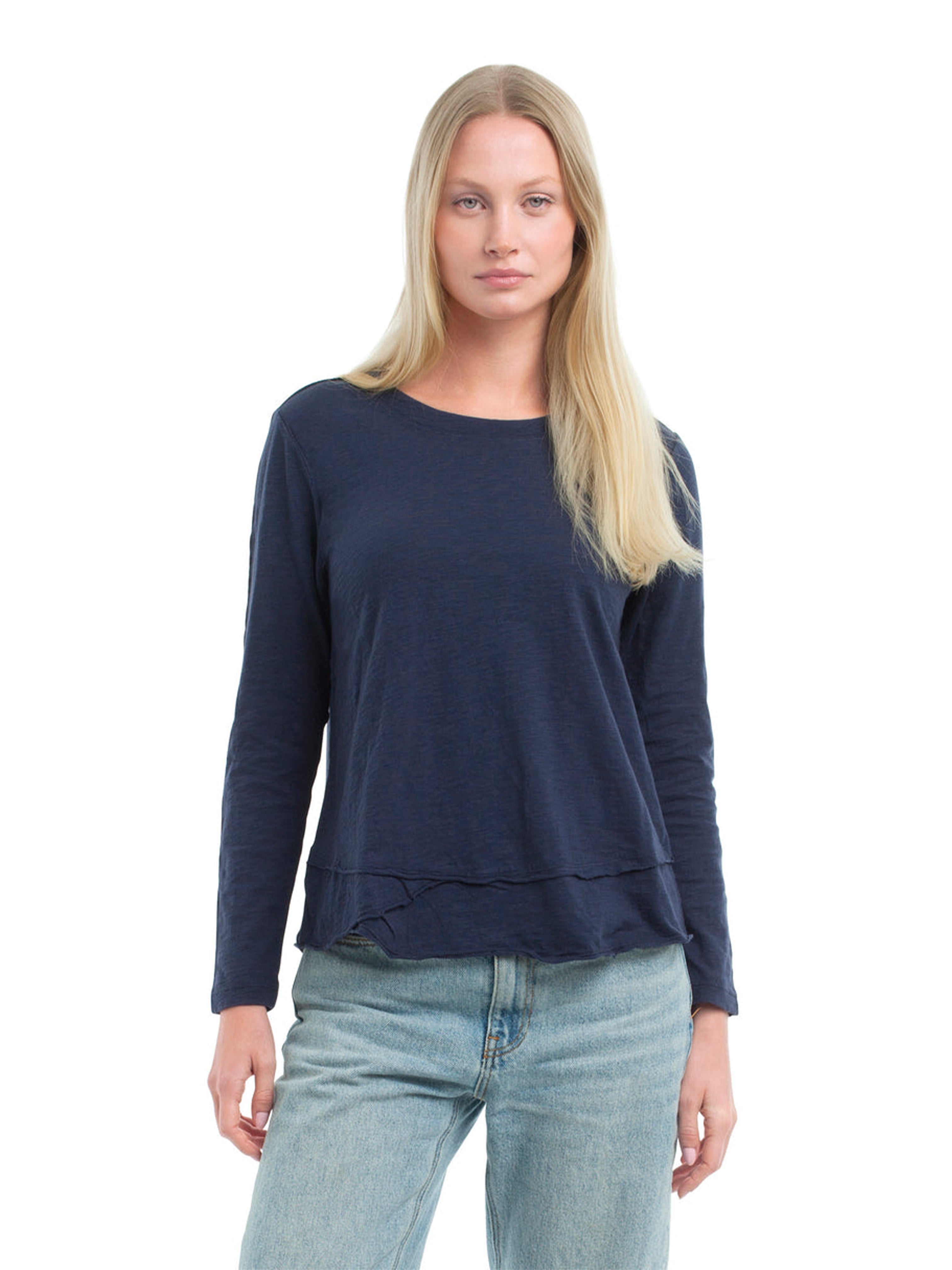 MOCK LAYER L/S T SHIRT NAVAL ACADEMY