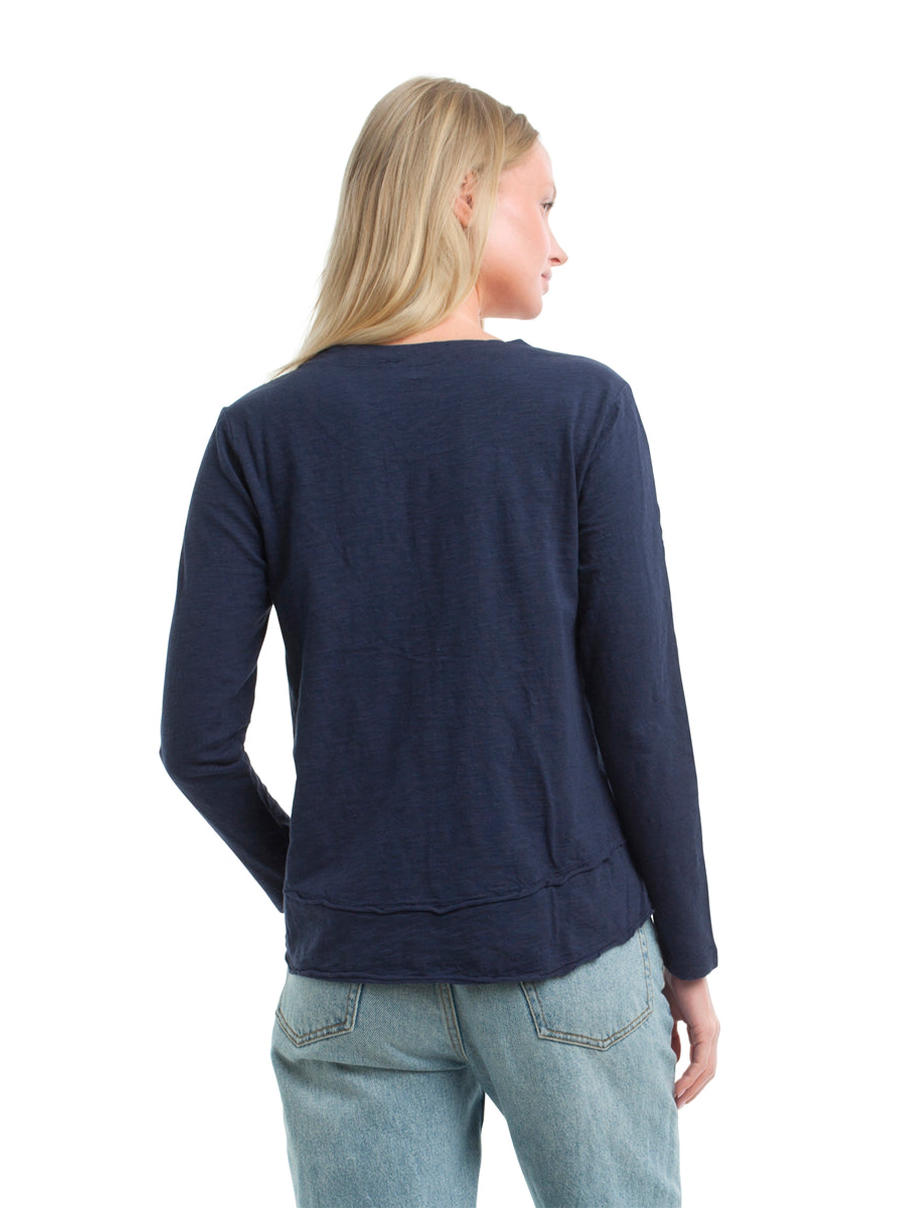 MOCK LAYER L/S T SHIRT NAVAL ACADEMY