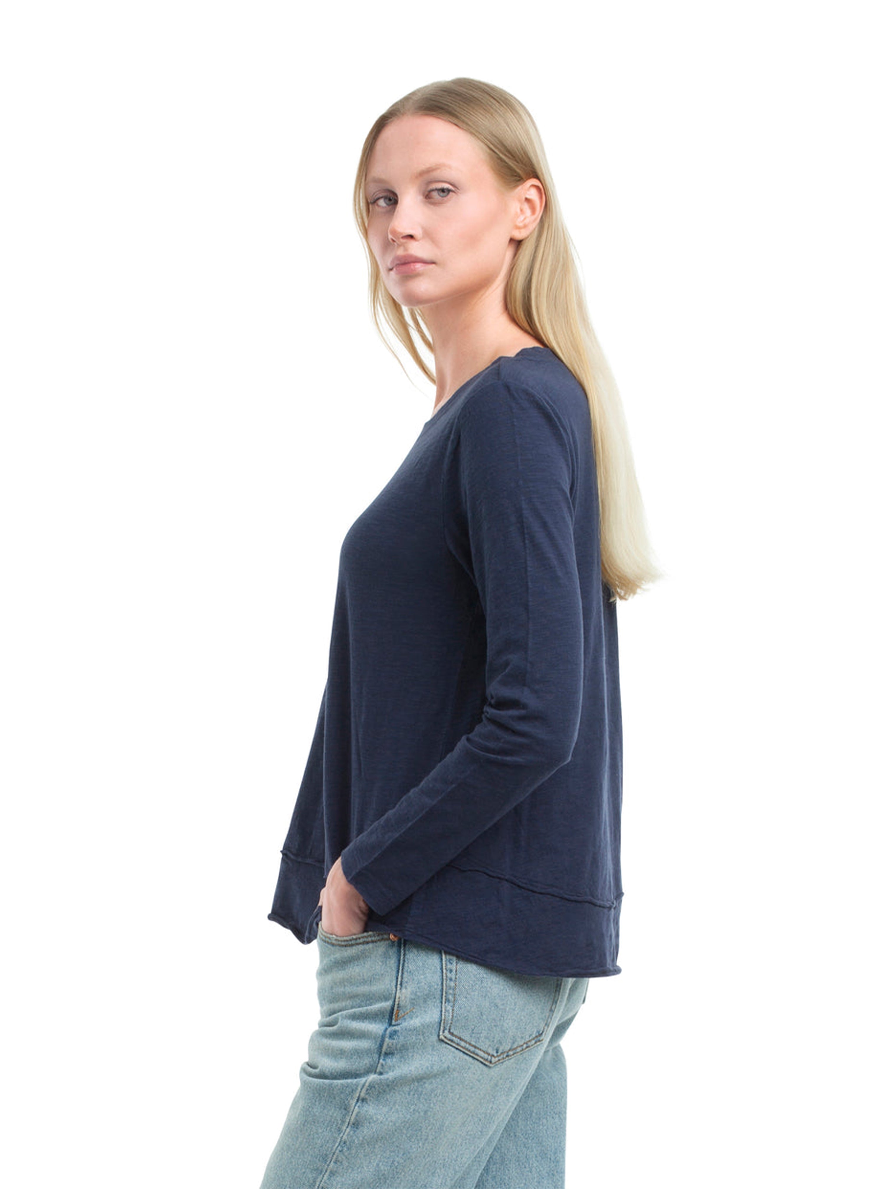 MOCK LAYER L/S T SHIRT NAVAL ACADEMY