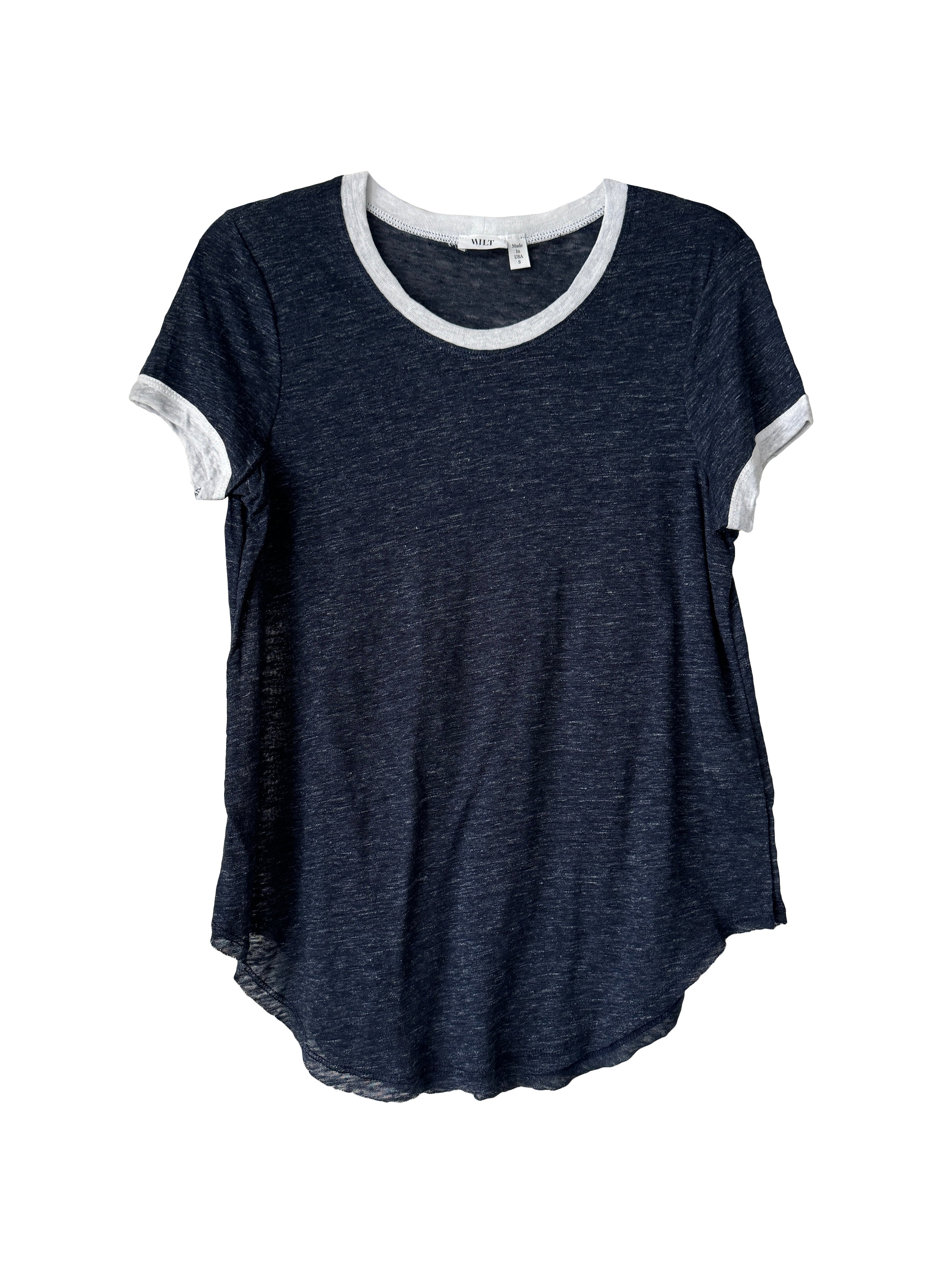 BANDED CREW T SHIRT NAVY