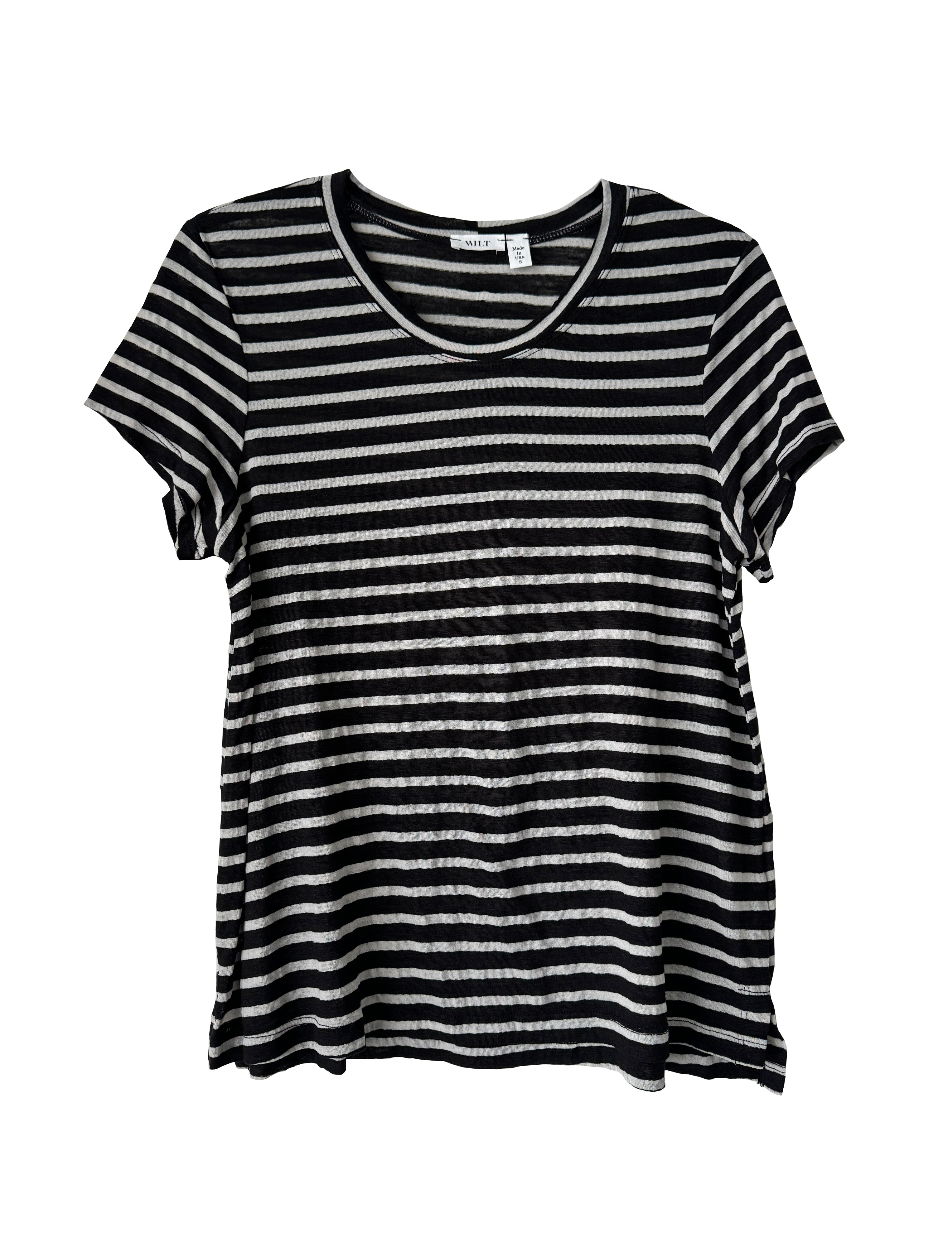 BOY CREW STRIPE T SHIRT BLACK